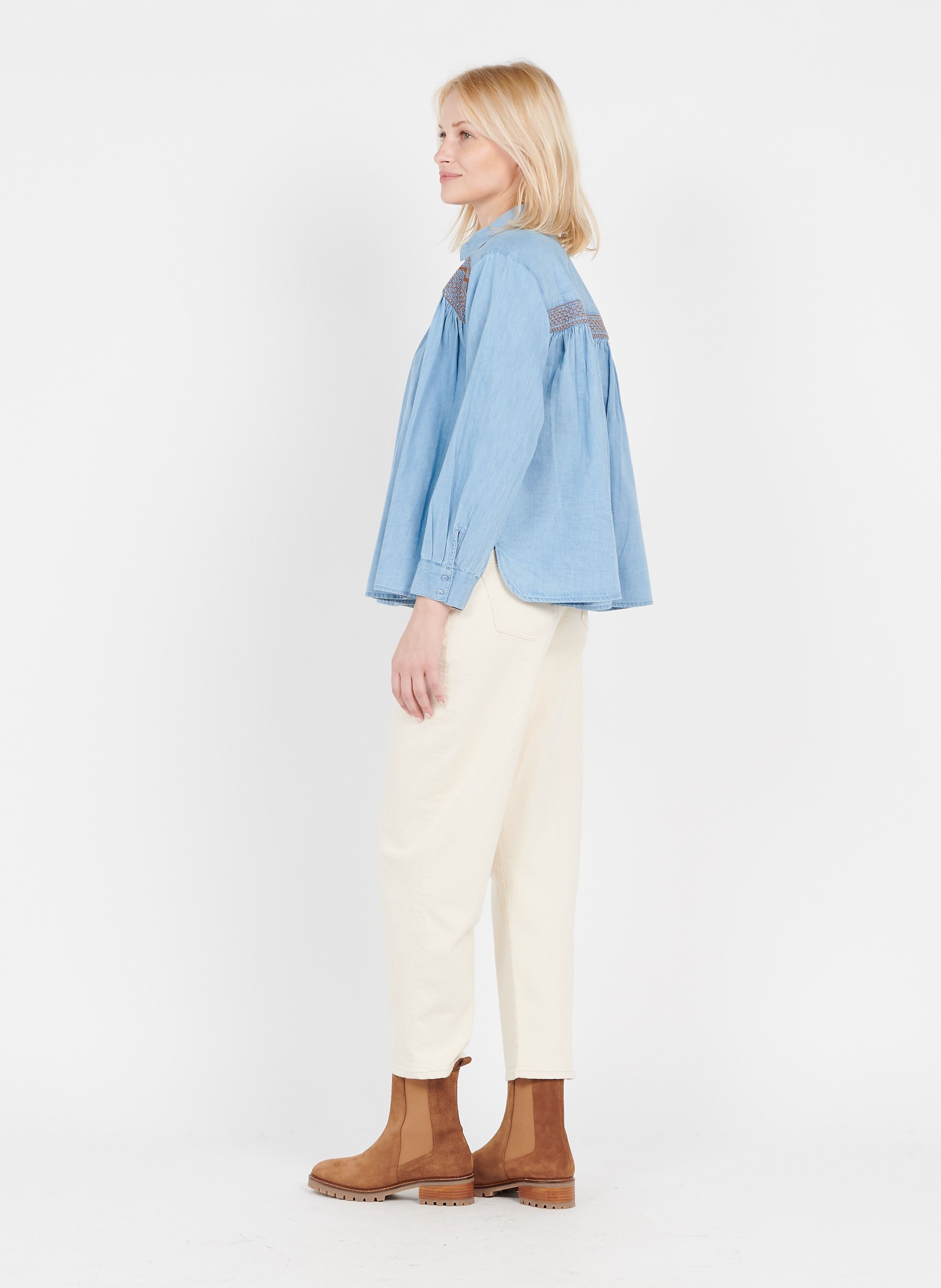 Jean en coton coupe mom peter SESSUN Beige