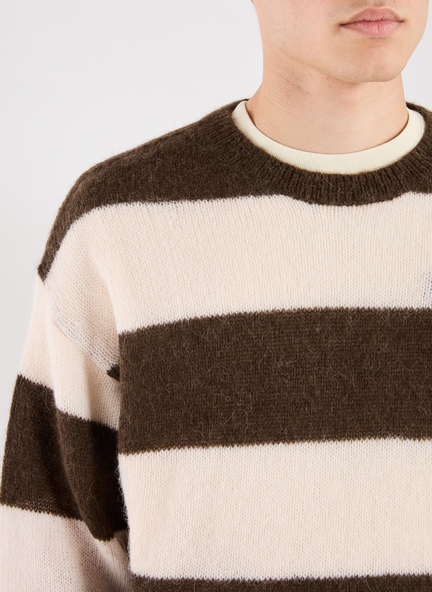 Pull rayé en maille  CLOSED Marron