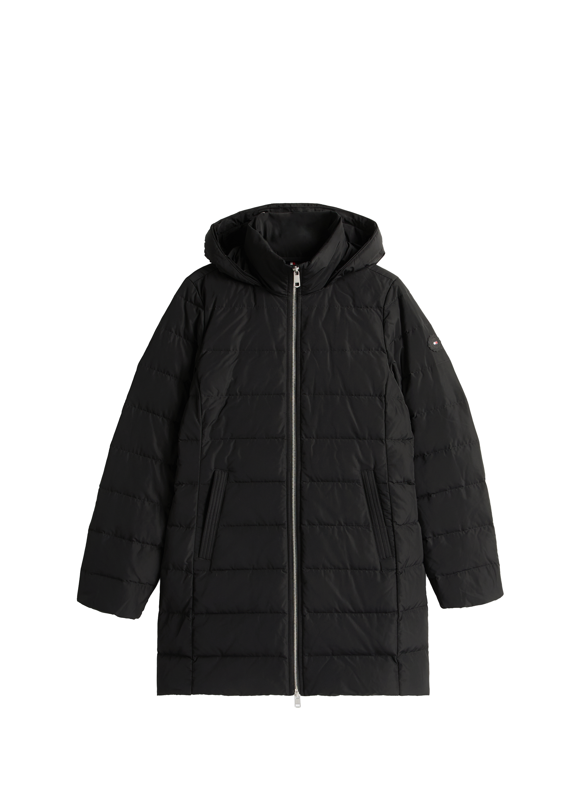 Hooded puffer jacket in faux fur TOMMY HILFIGER Black