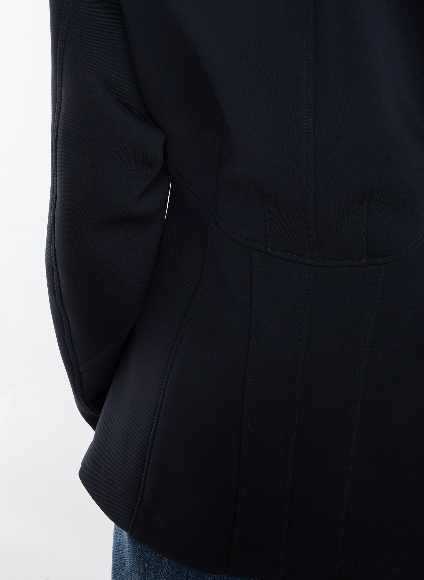 Veste d'ouvrier cintrée à col contrasté en cuir TIBI Bleu