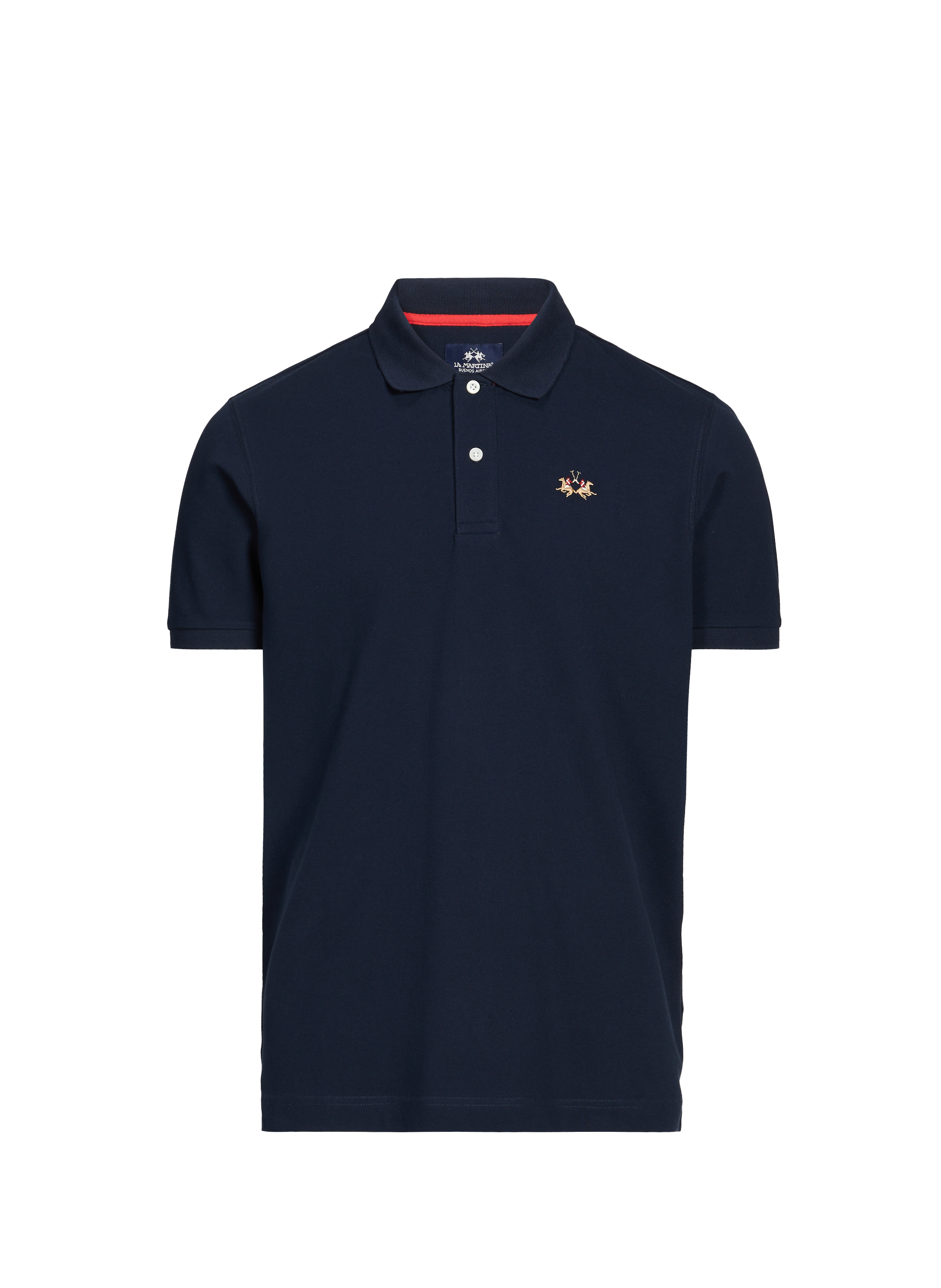 LA MARTINA Cotton-blend polo shirt Blue