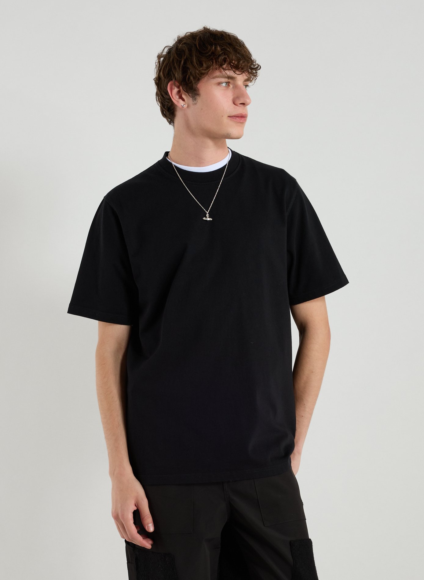ARTE ANTWERP T-shirt col rond en coton Noir