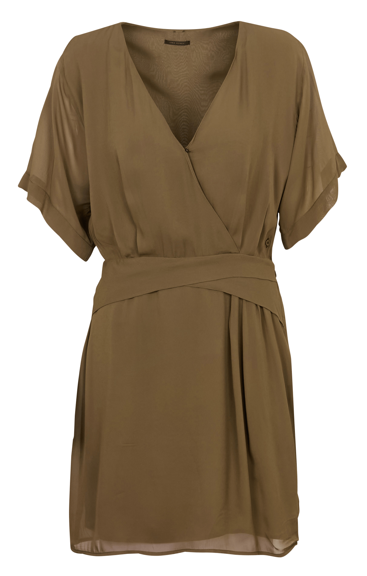 Robe courte col v IKKS Kaki