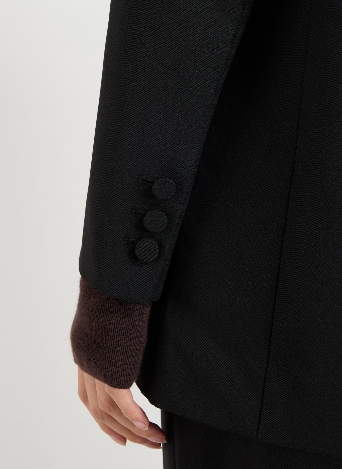 Veste large col tailleur en laine mélangée R2W Noir