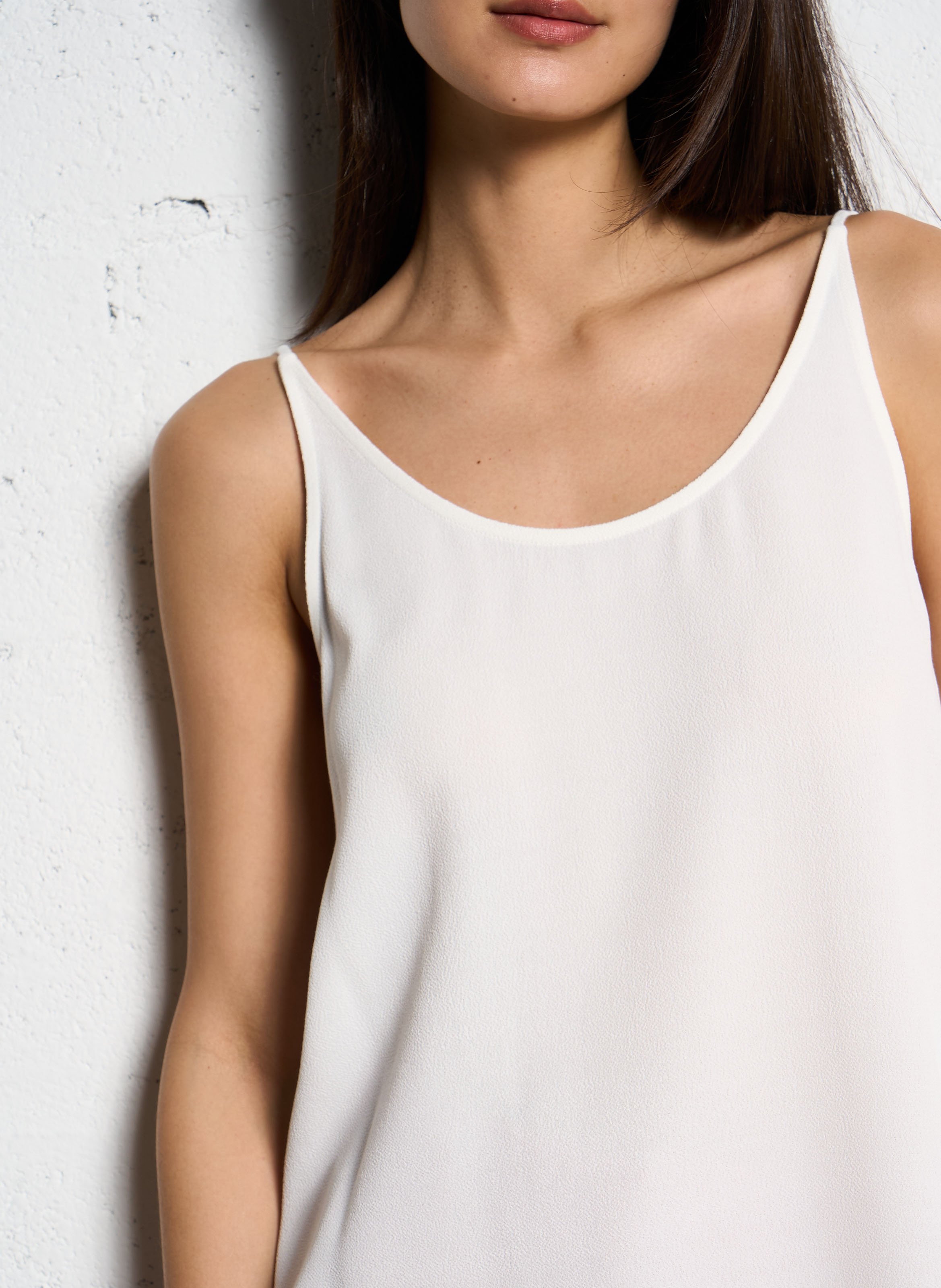 Top à bretelles en crêpe figue BA&SH Beige