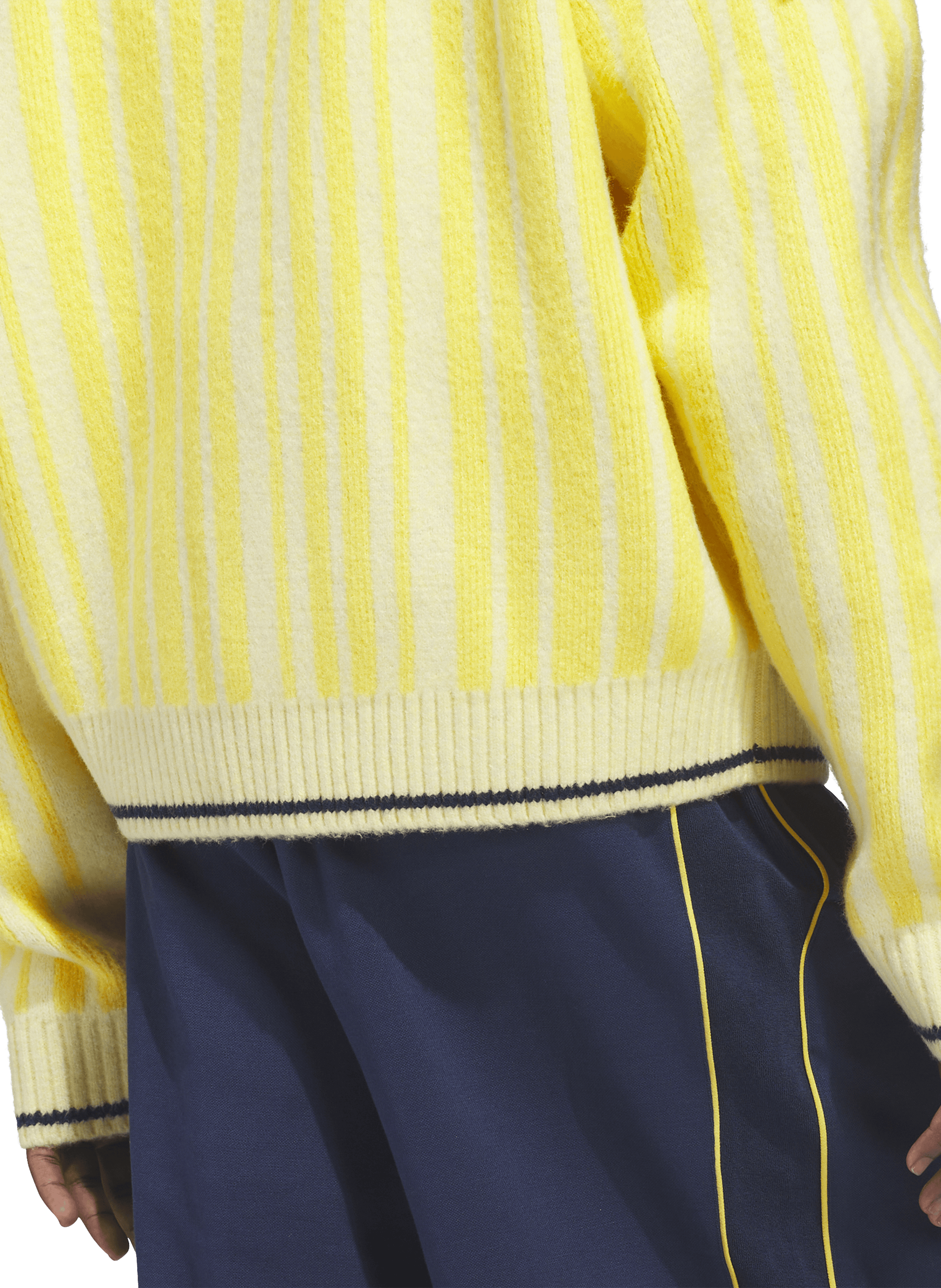 Striped cardigan in cotton and wool blend ADIDAS Yellow