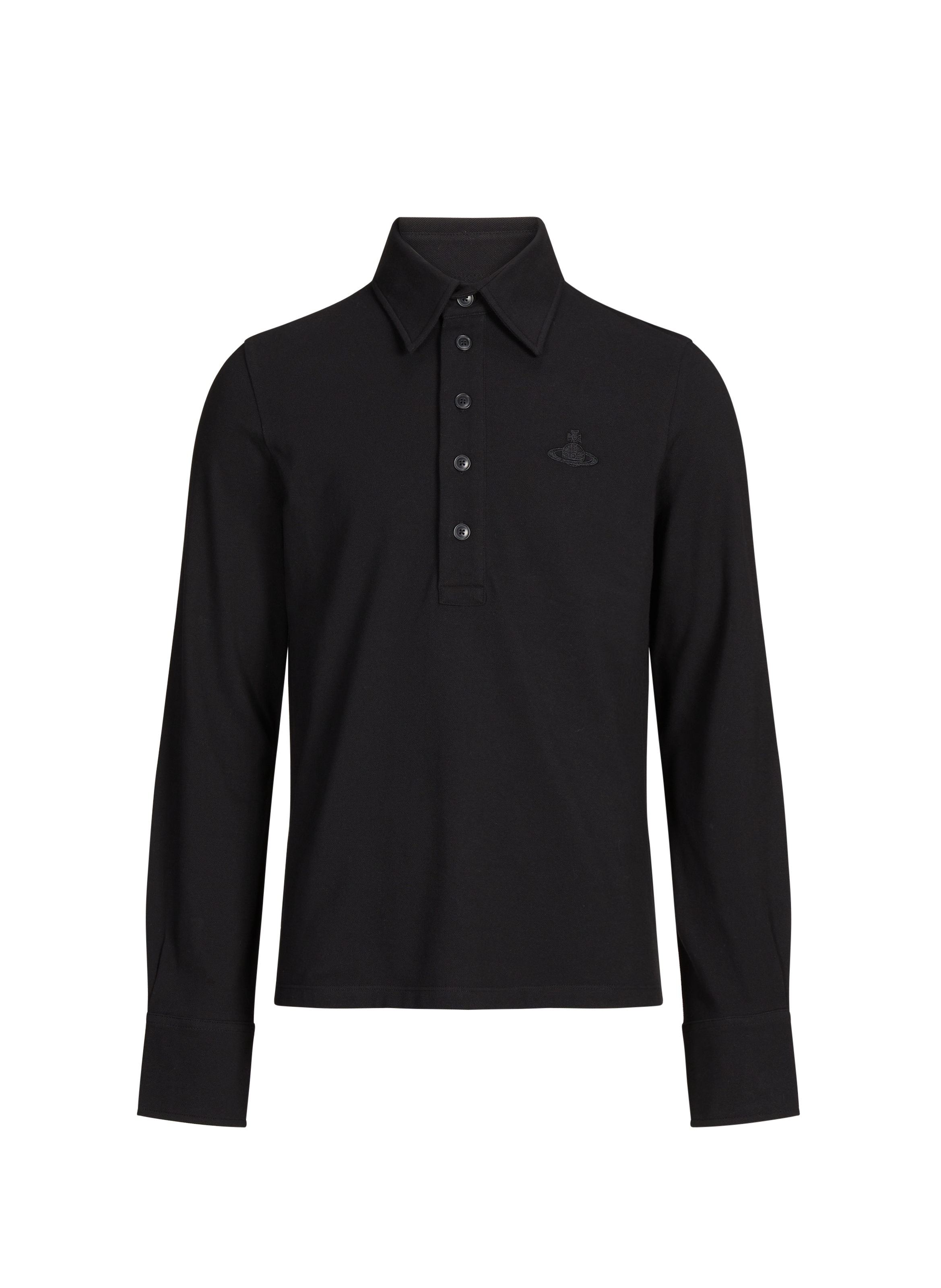 Long-sleeve cotton Polo shirt VIVIENNE WESTWOOD Black