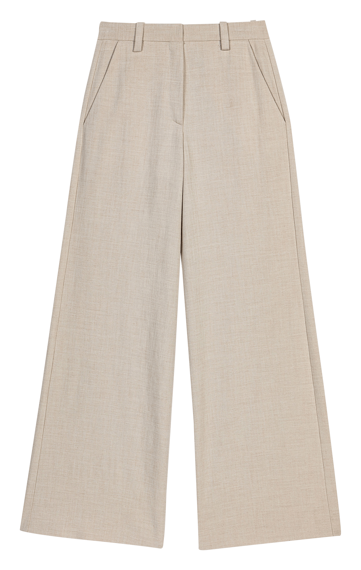Pantalon large taille haute MAJE Beige