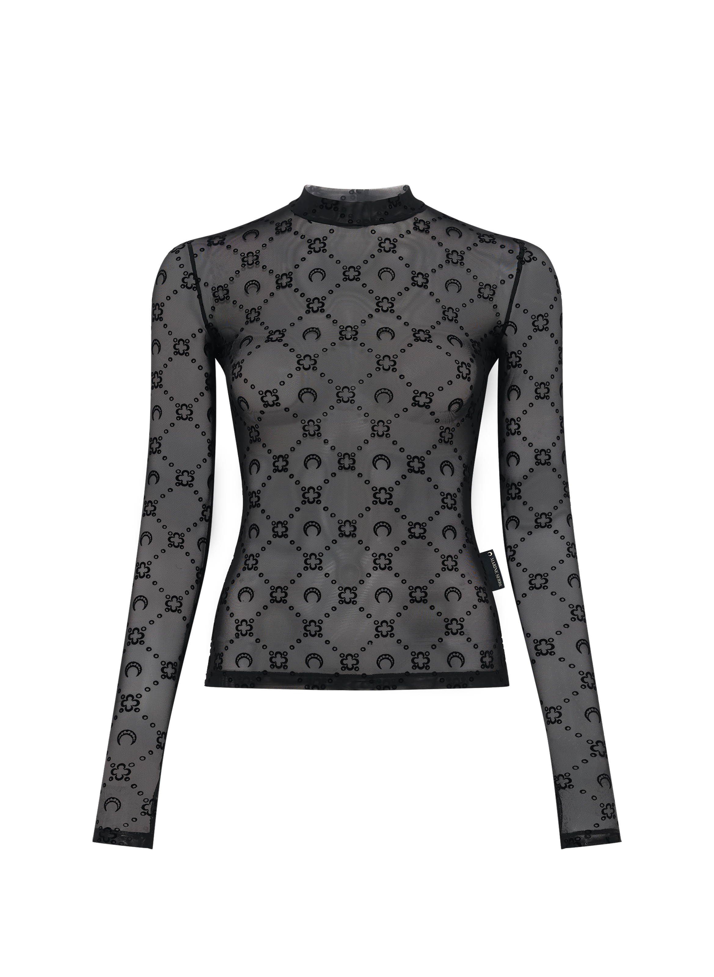 Haut en mesh jacquard second skin moon diamant MARINE SERRE Noir