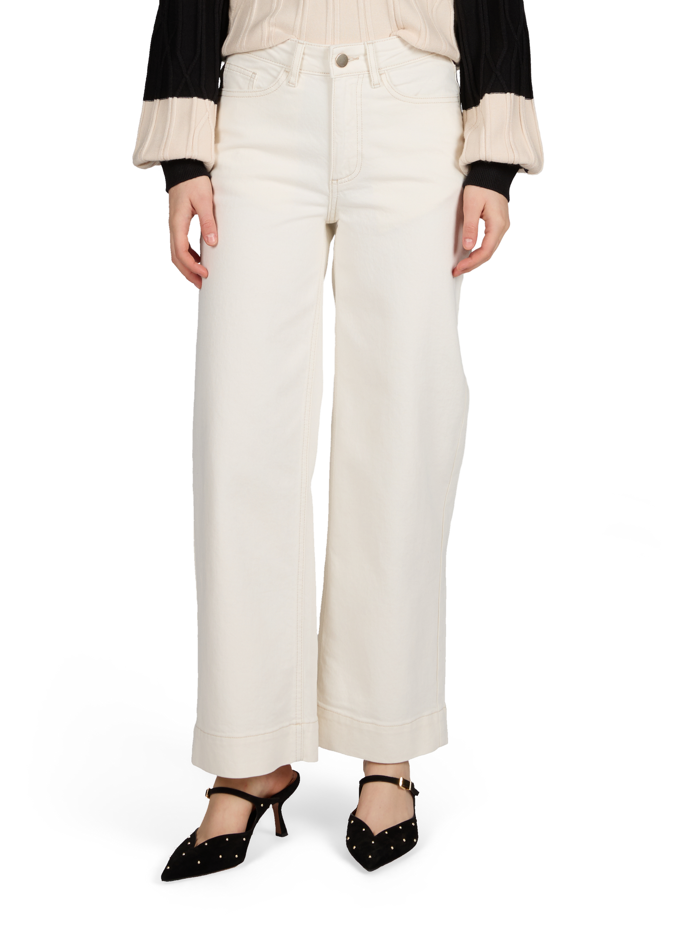 Jean Viemma droit en coton mélangé VILA Beige