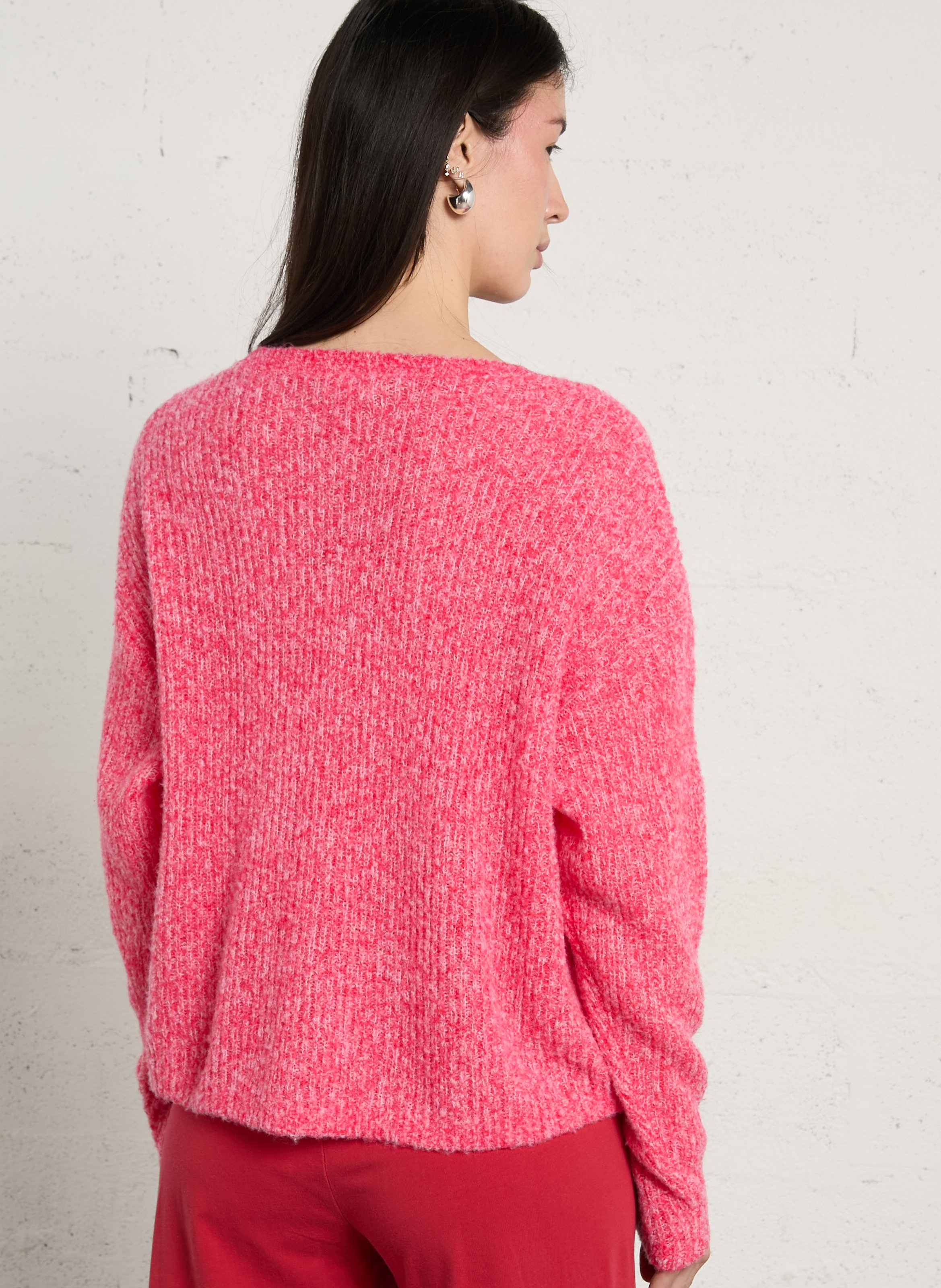 Gilet droit col v en laine mélangée nuggy AMERICAN VINTAGE Rouge