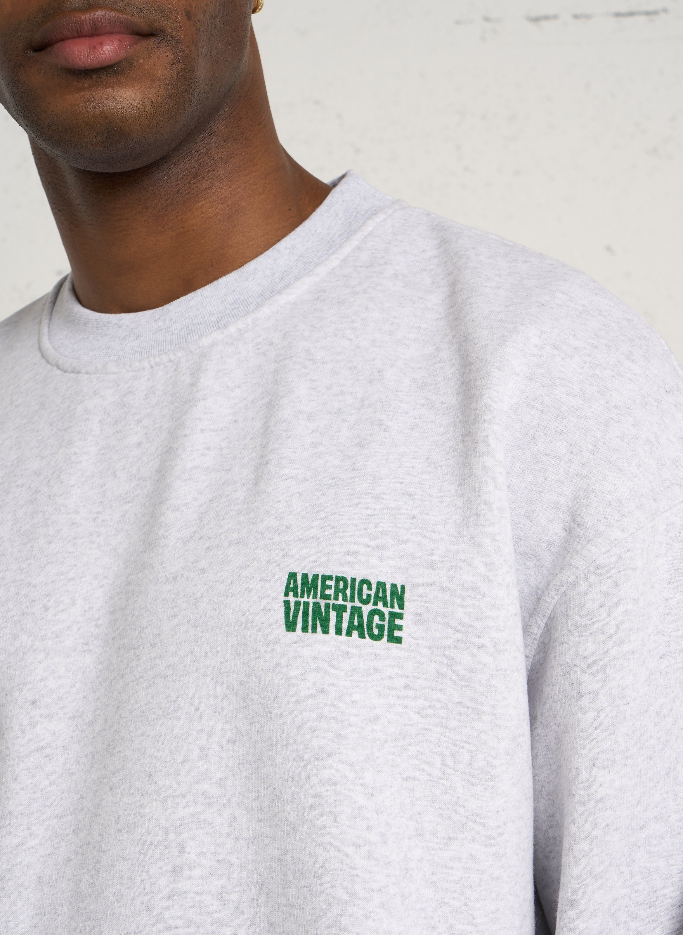 Sweat droit col rond baptown AMERICAN VINTAGE Gris