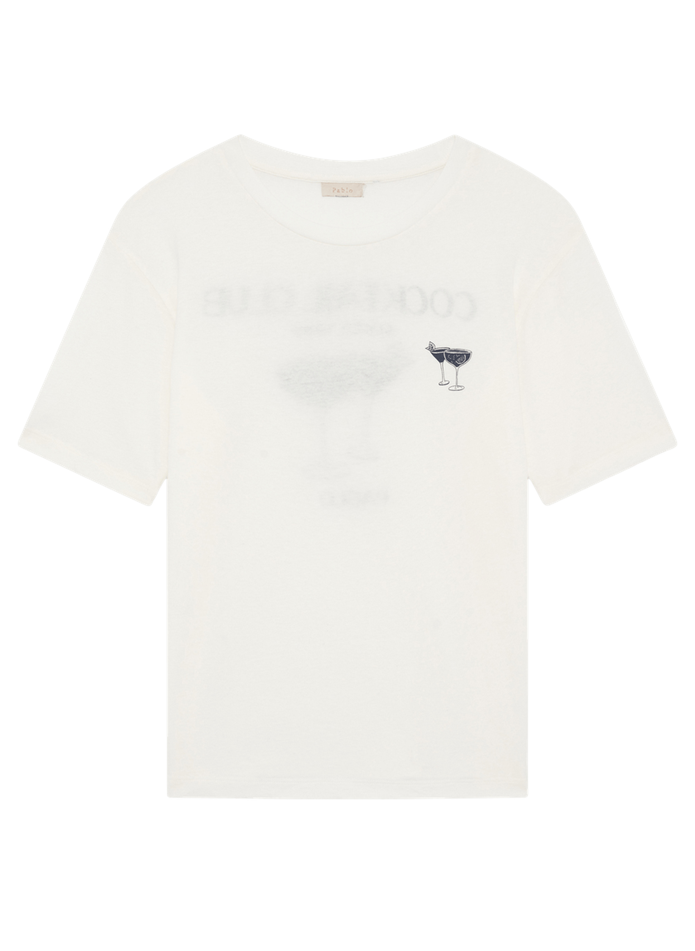 T-shirt en coton sérigraphié PABLO Blanc