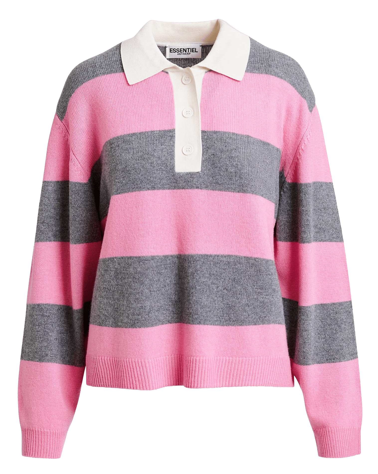 Polo oversize à rayures jarn Gris