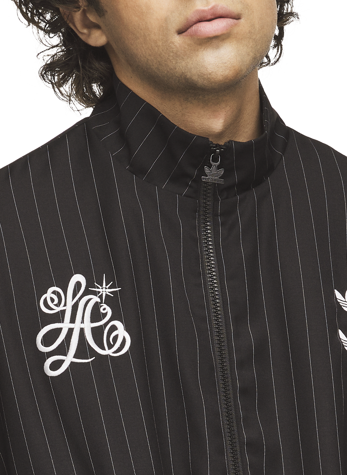 Oversized Striped Merino Wool Blend Jacket ADIDAS Grey