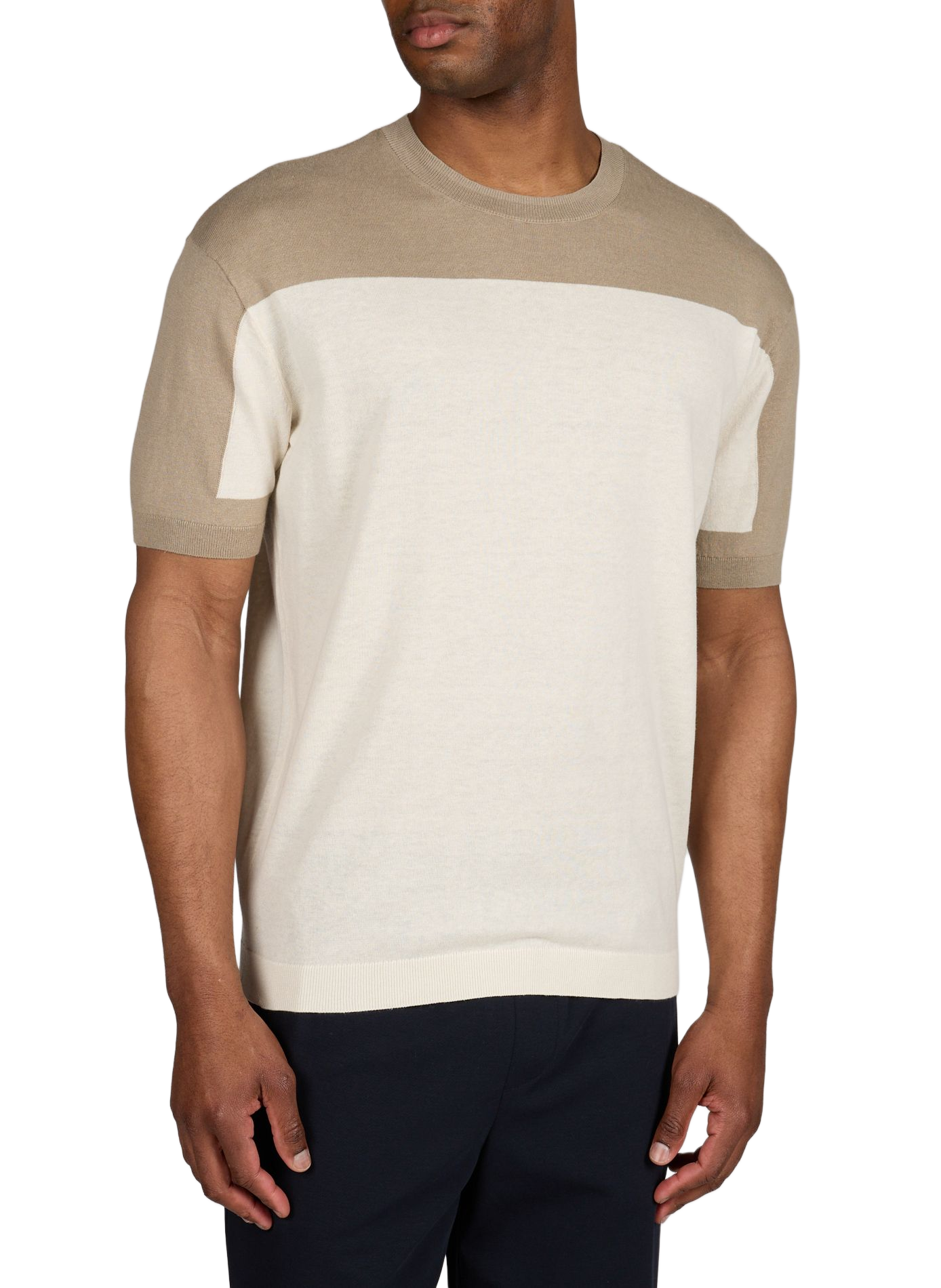 Short-sleeved linen and cotton sweater ARMANI EXCHANGE Multicolour