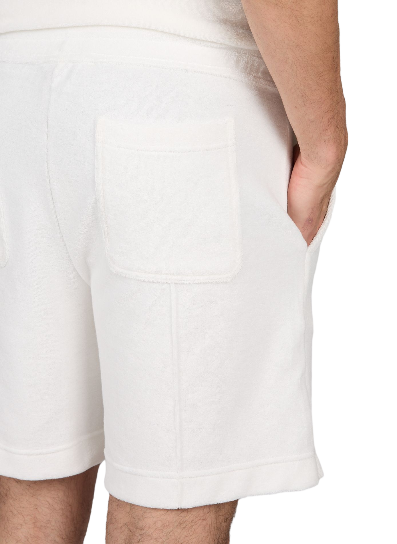 Short éponge en coton mélangé AURELIEN Blanc