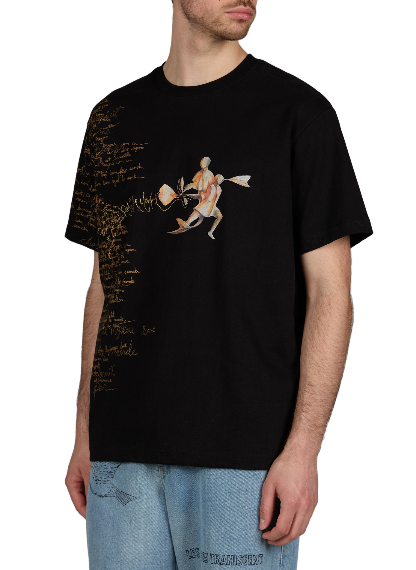 T-shirt imprimé en coton PAS UNE MARQUE Noir