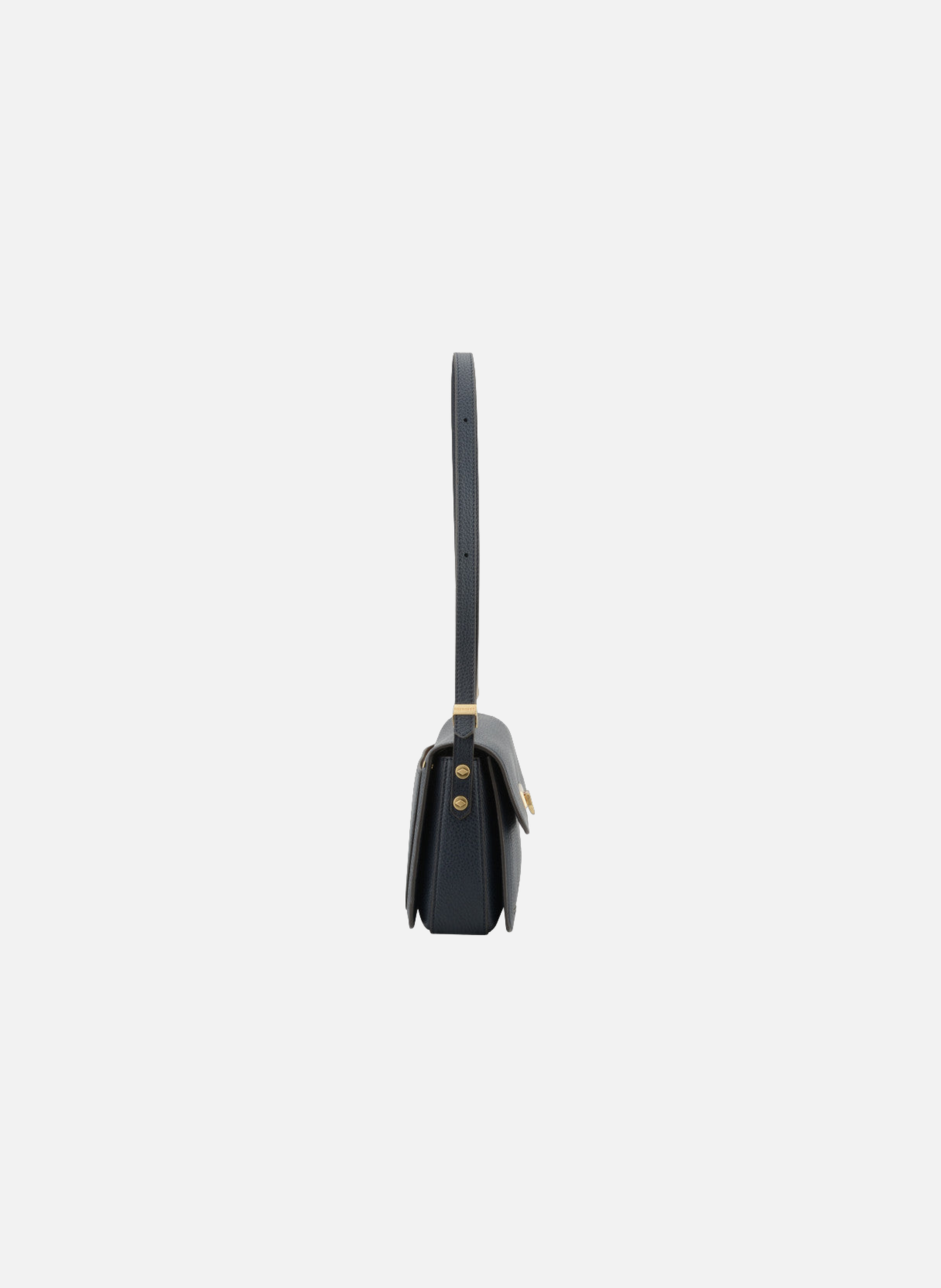 Auteuil | sac porté travers gm en cuir de vachette POURCHET Bleu