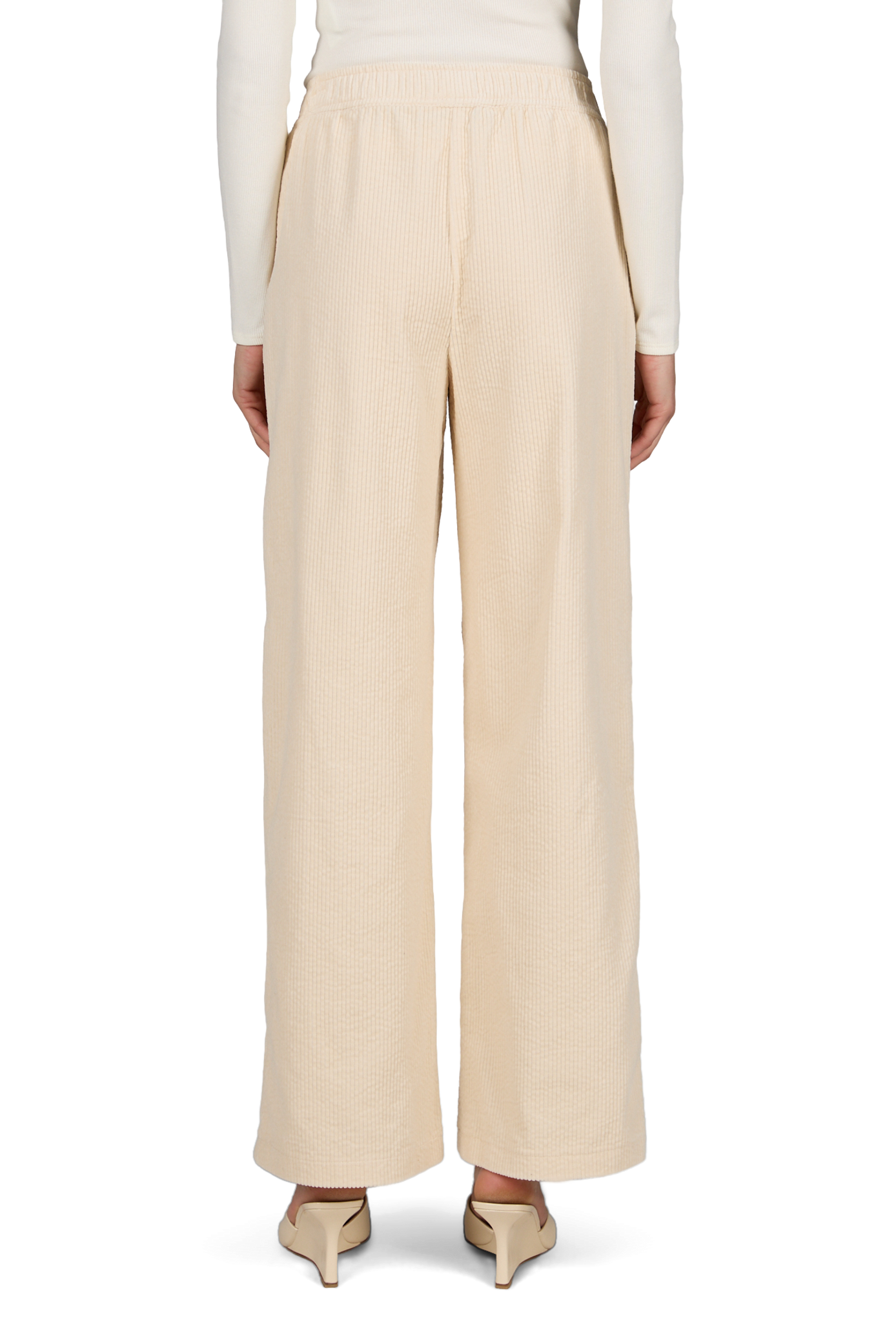 Wide velvet cotton trousers OBJECT Beige