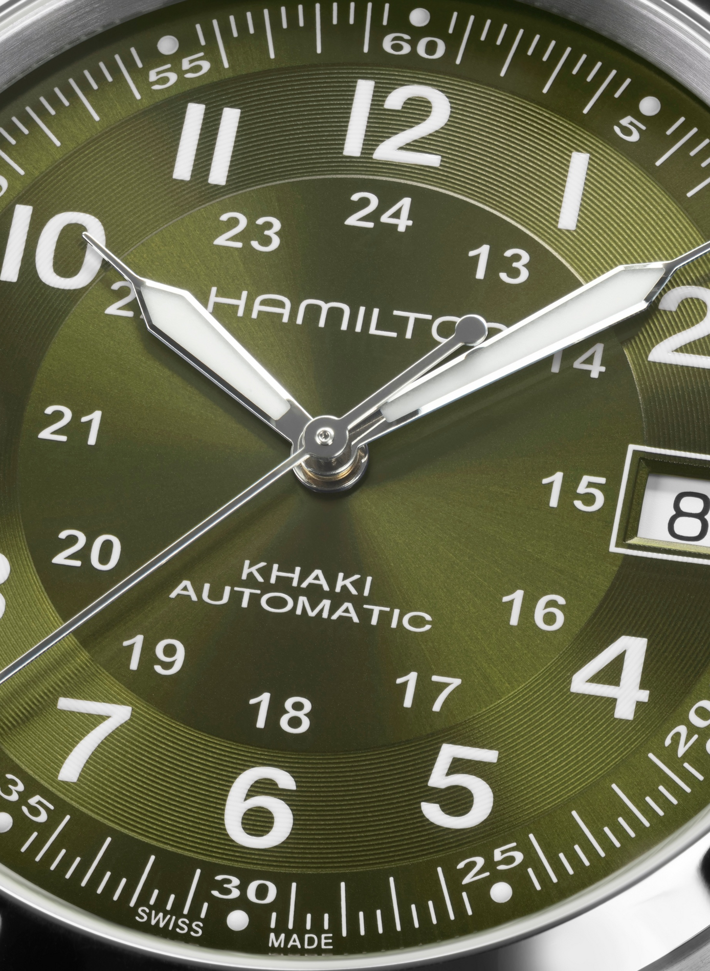 Montre Khaki Field Auto en acier inoxydable HAMILTON Vert