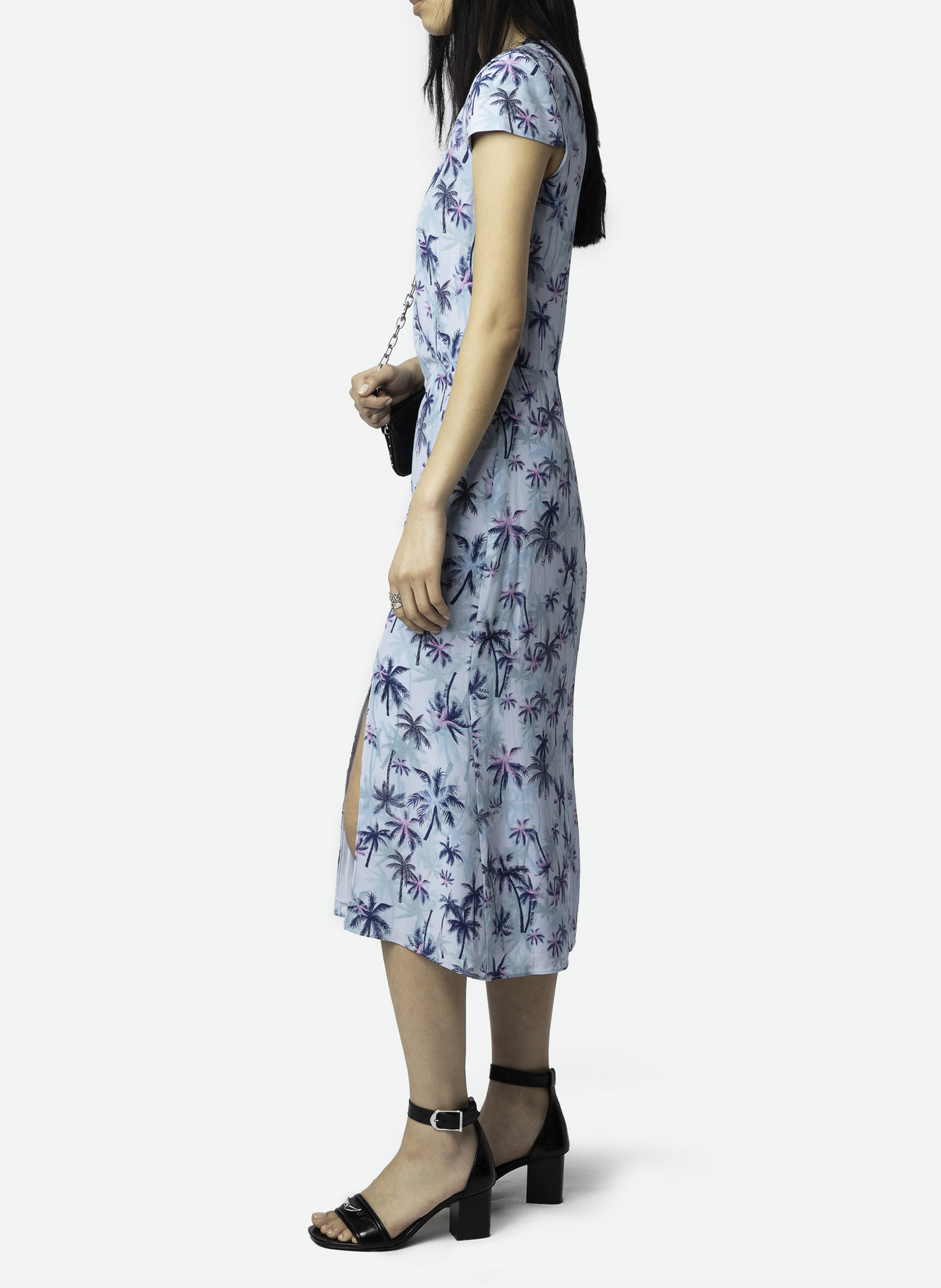 Midi Seidenkleid mit V-Ausschnitt, Rapaz ZADIG&VOLTAIRE Blau