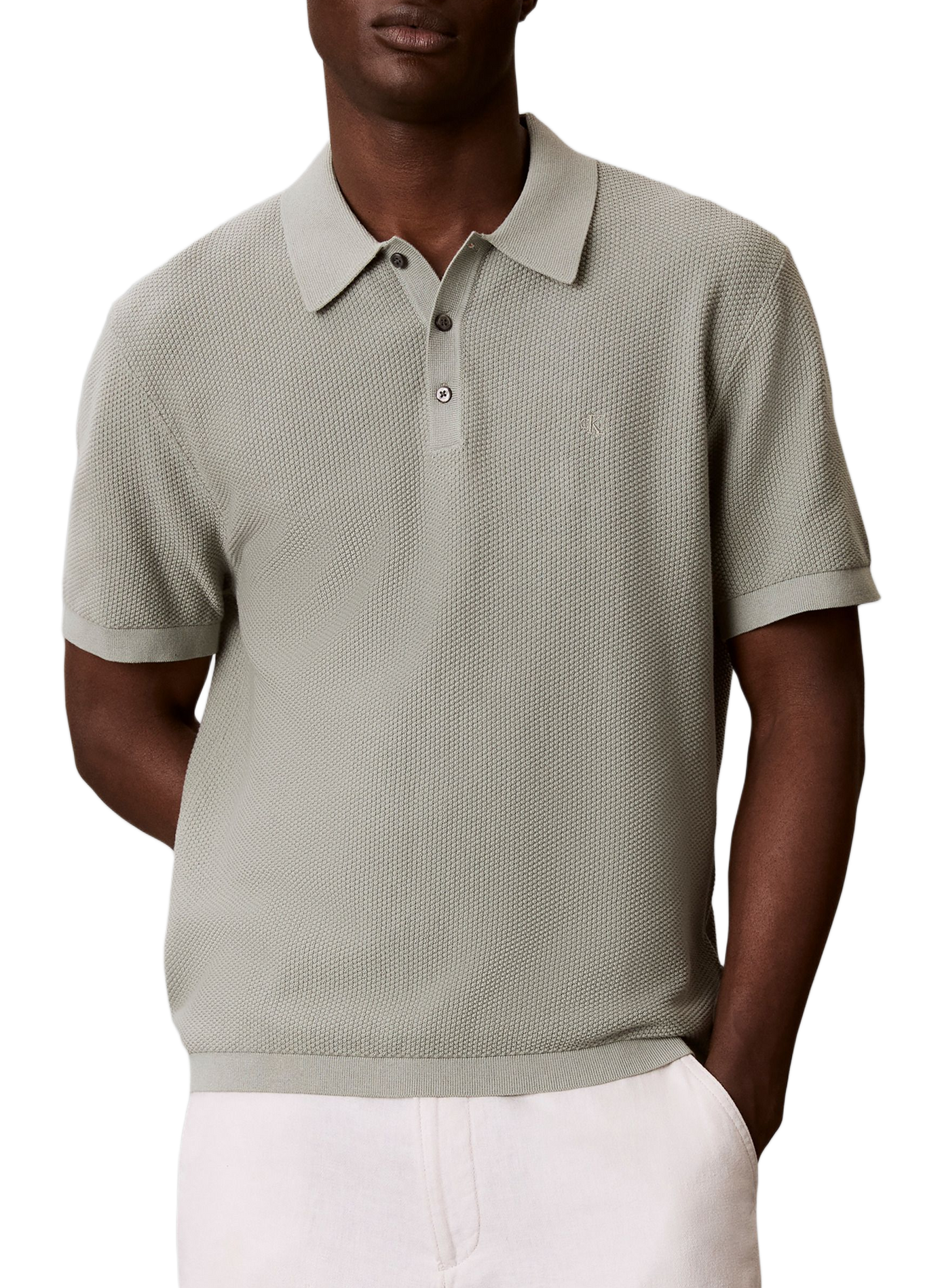 Kurzarm-Poloshirt aus Baumwolle CALVIN KLEIN Khaki