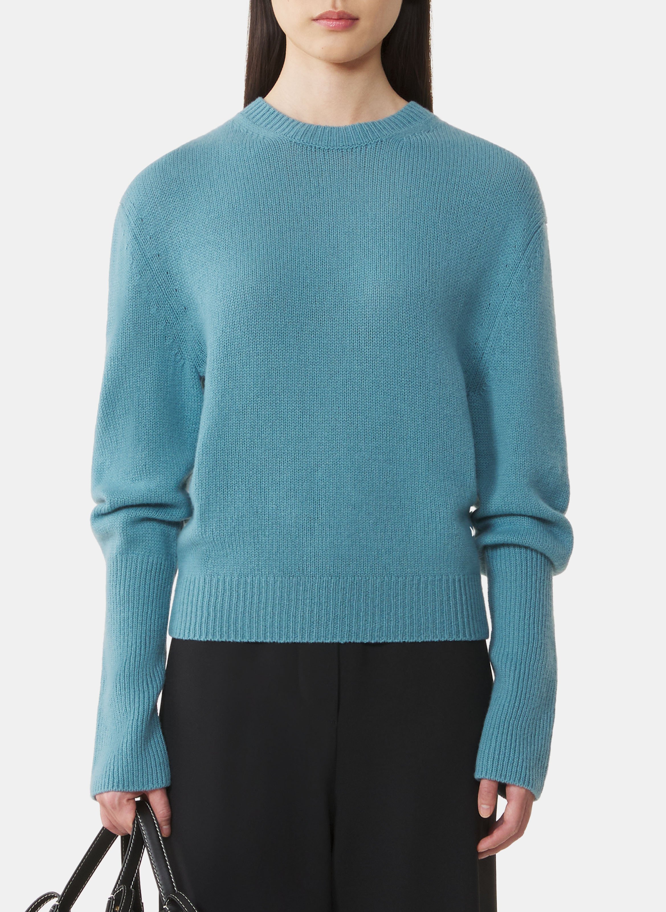 Pull détail gros grain en cachemire LANVIN Bleu
