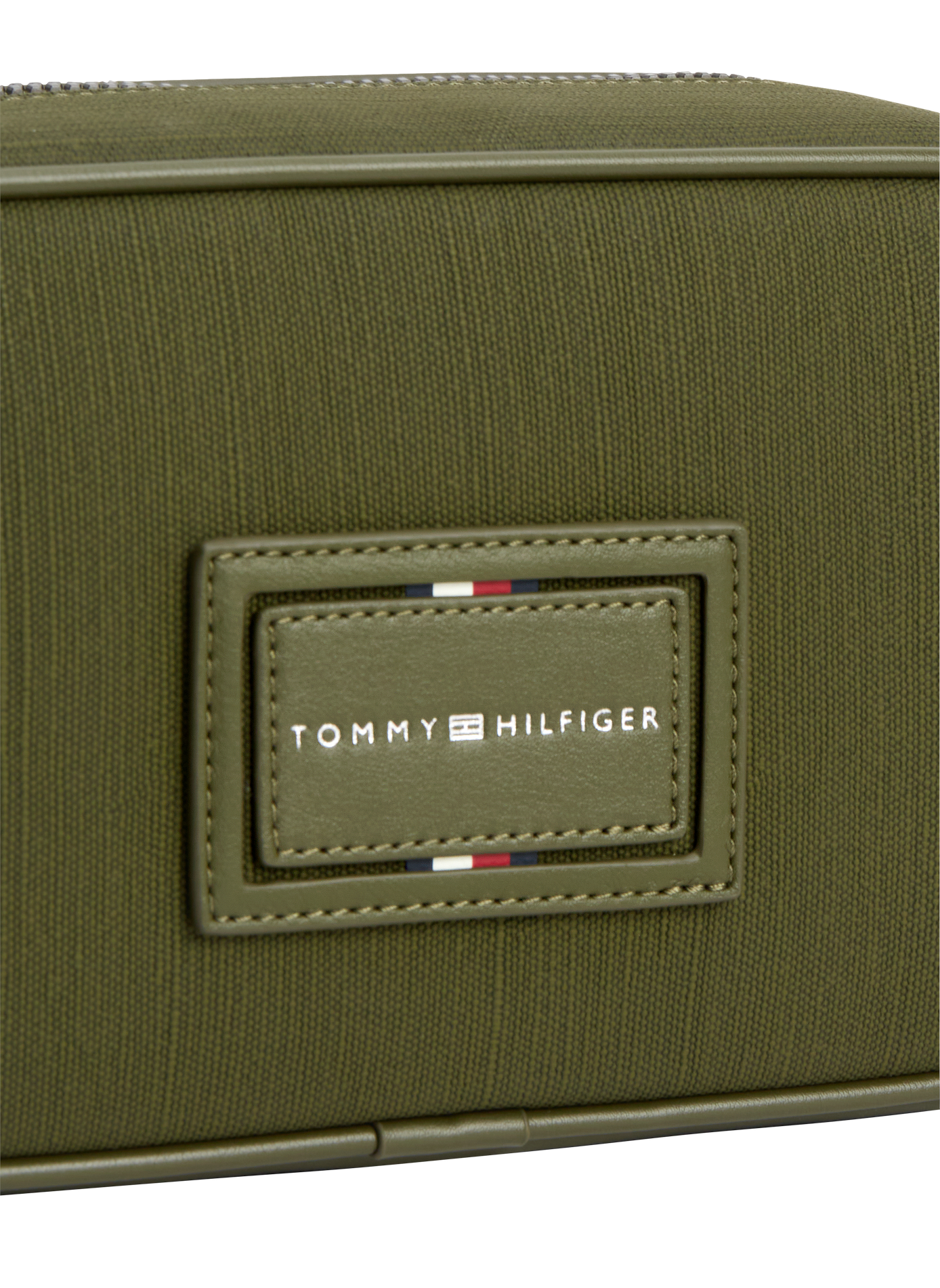 Trousse de toilette texturée à patch logo TOMMY HILFIGER Kaki