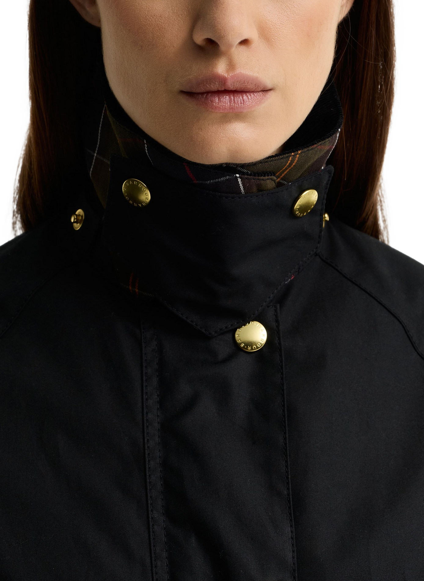 Straight jacket with high collar in cotton BARBOUR Black