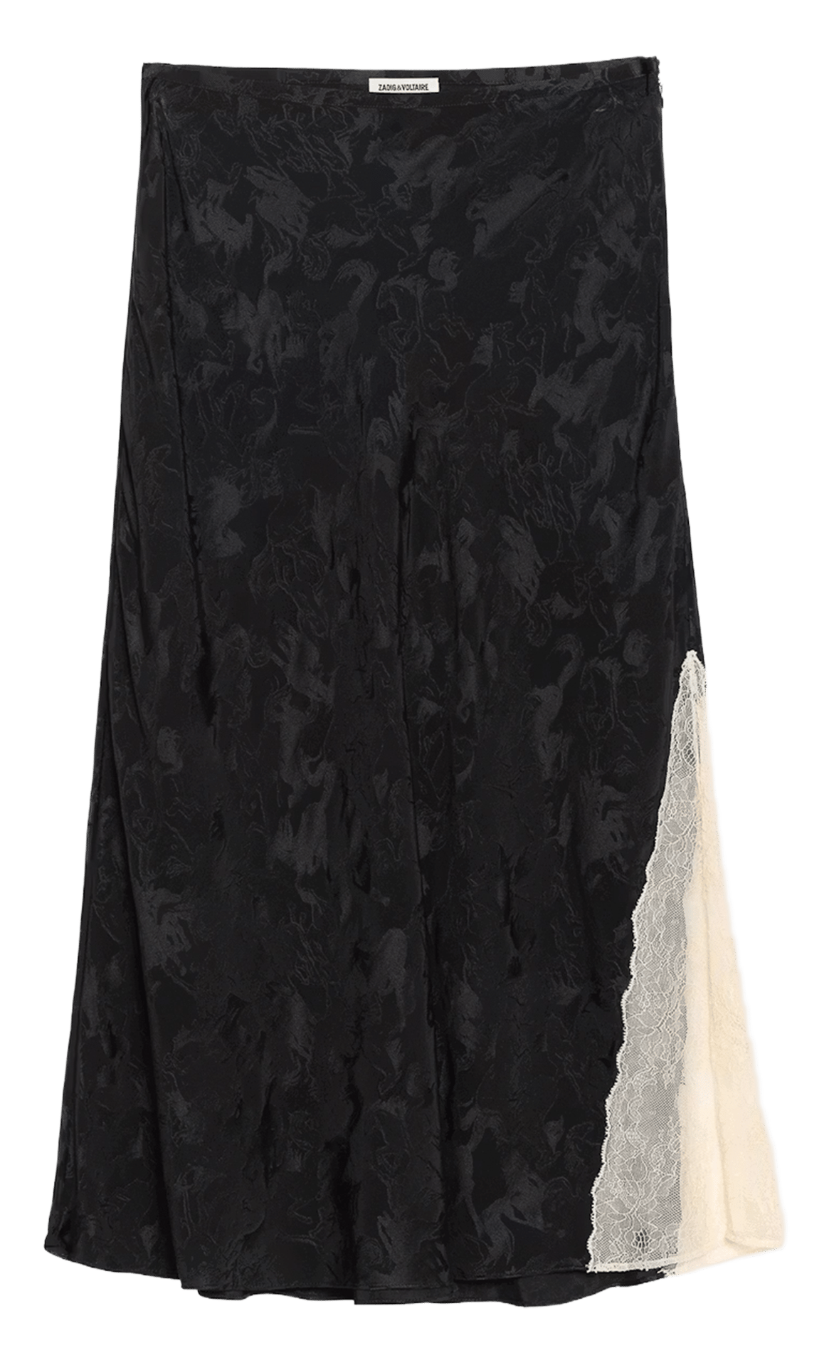 Lange zijden rok met jayla-print ZADIG&VOLTAIRE Groen