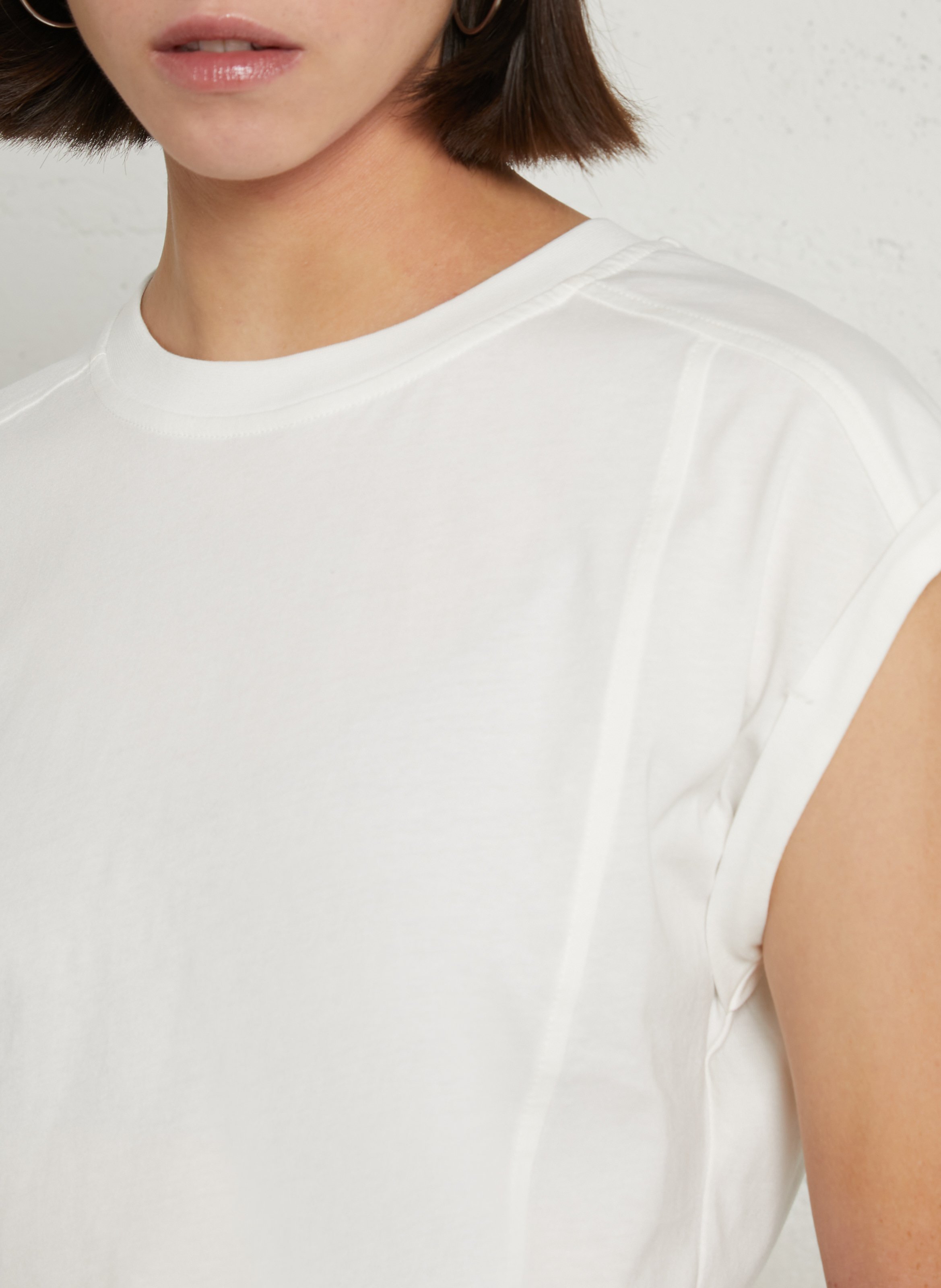 Tee-shirt ample col rond en coton timeo MAISON 123 Blanc