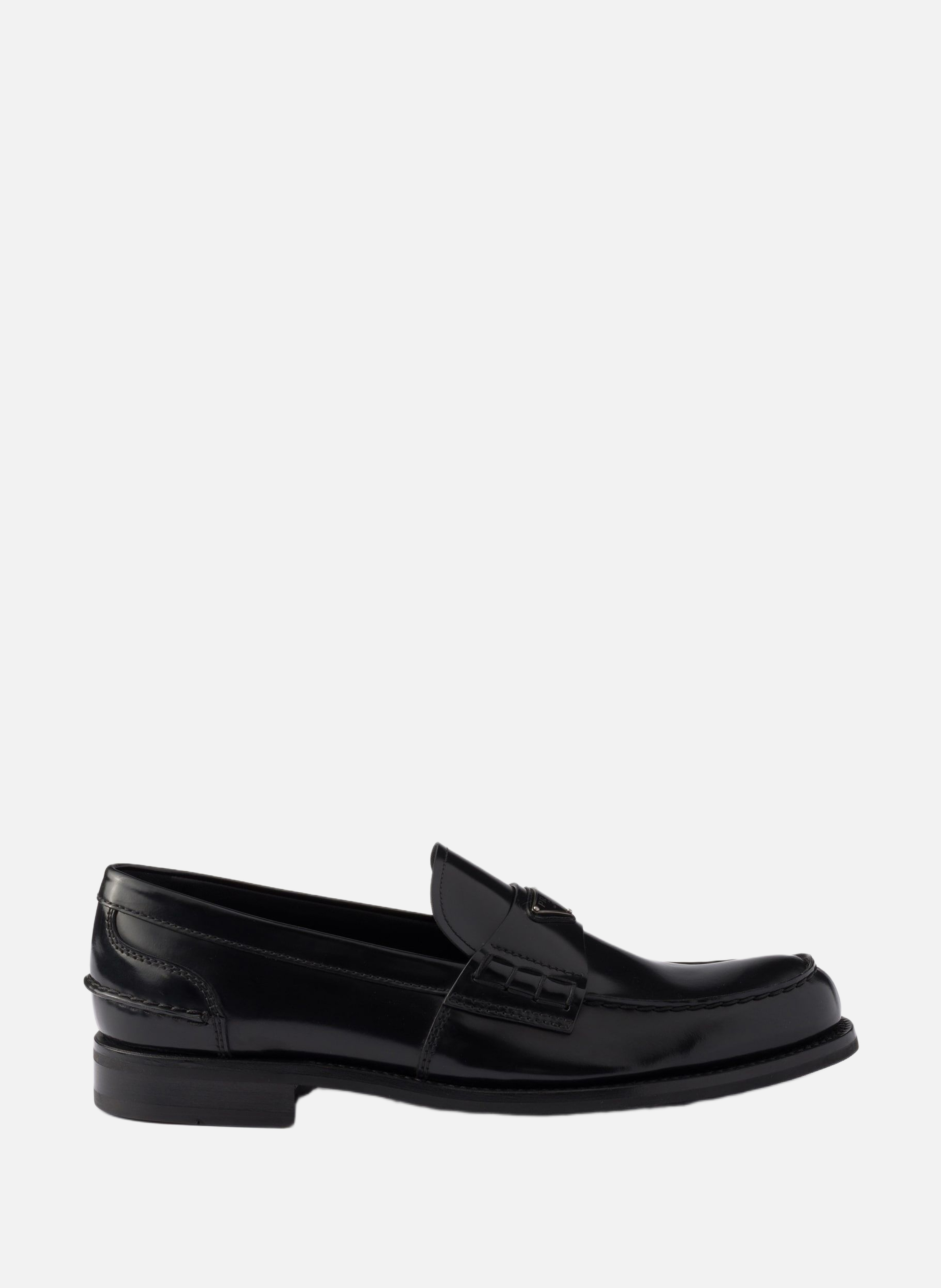 Mocassins en cuir brossé PRADA Noir