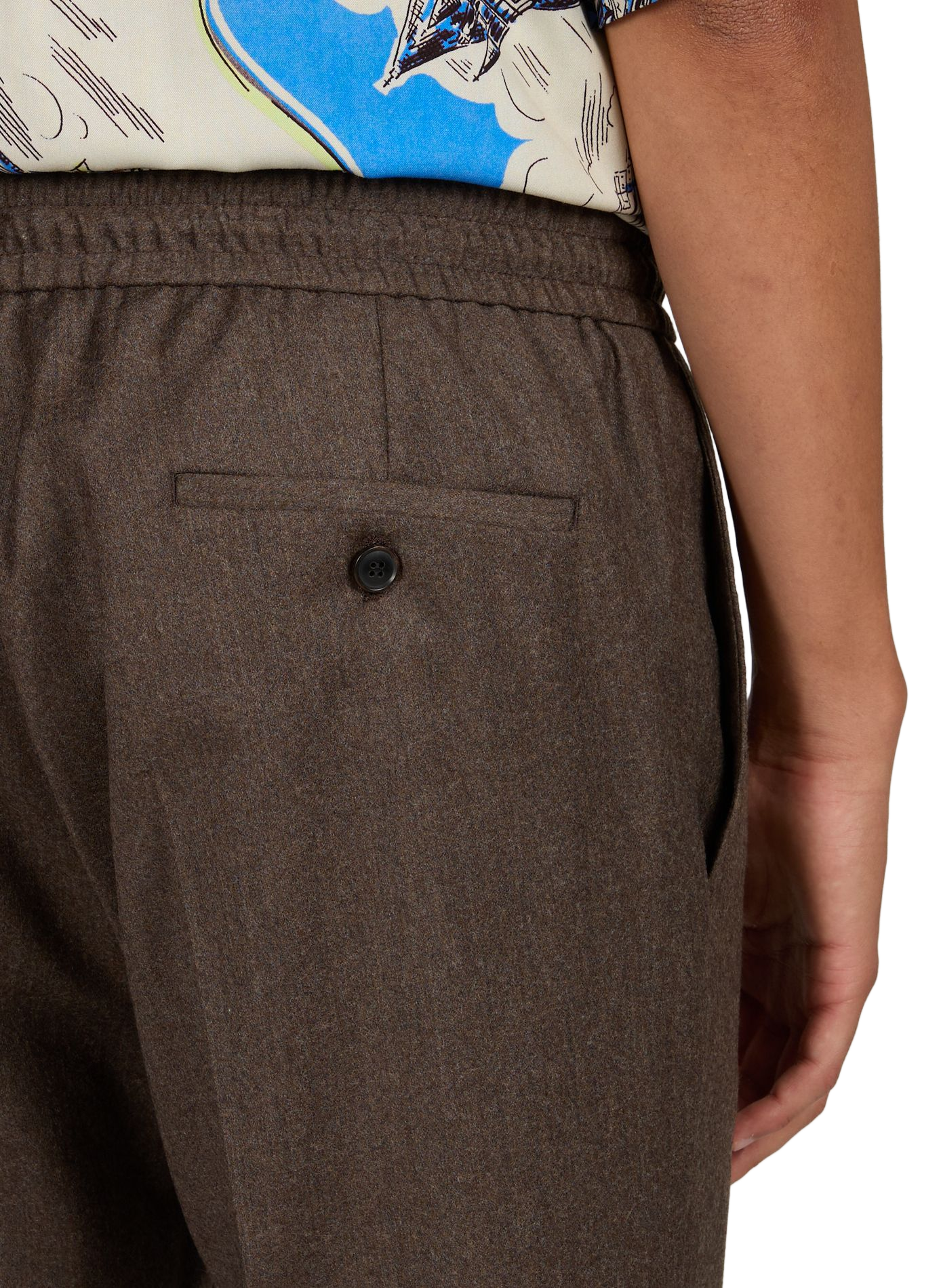 Tailored straight pants in wool and cashmere | Brown PAUL SMITH Men