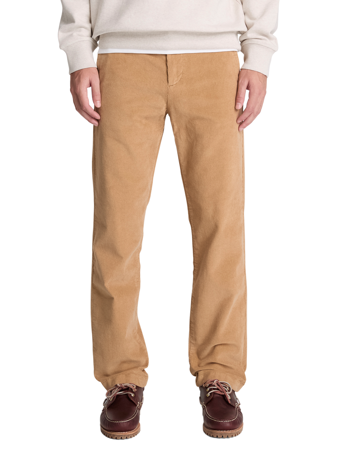 Pantalon droit en coton mélangé côtelé TIMBERLAND Beige