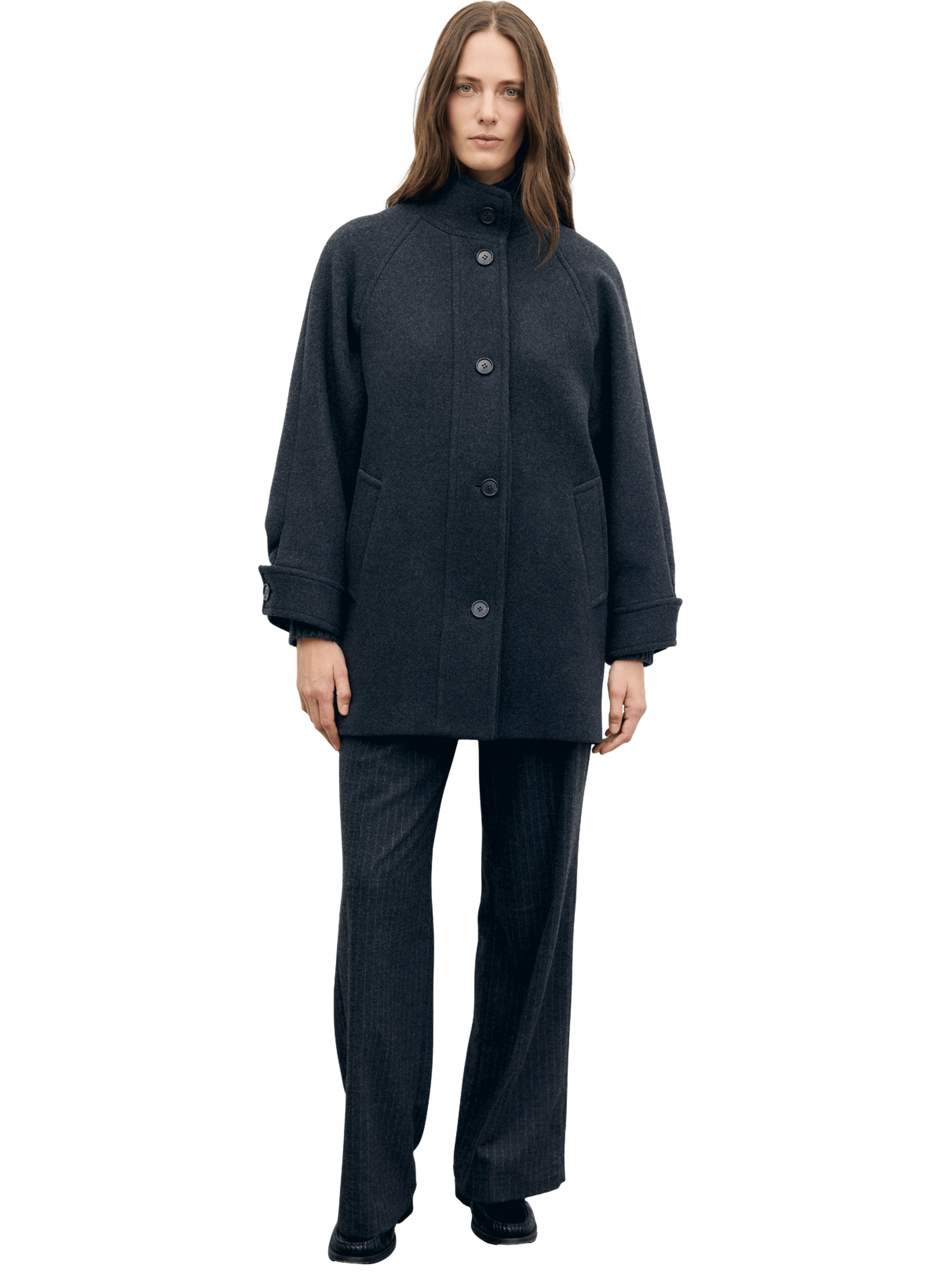 Manteau droit à col montant - avry GERARD DAREL Gris