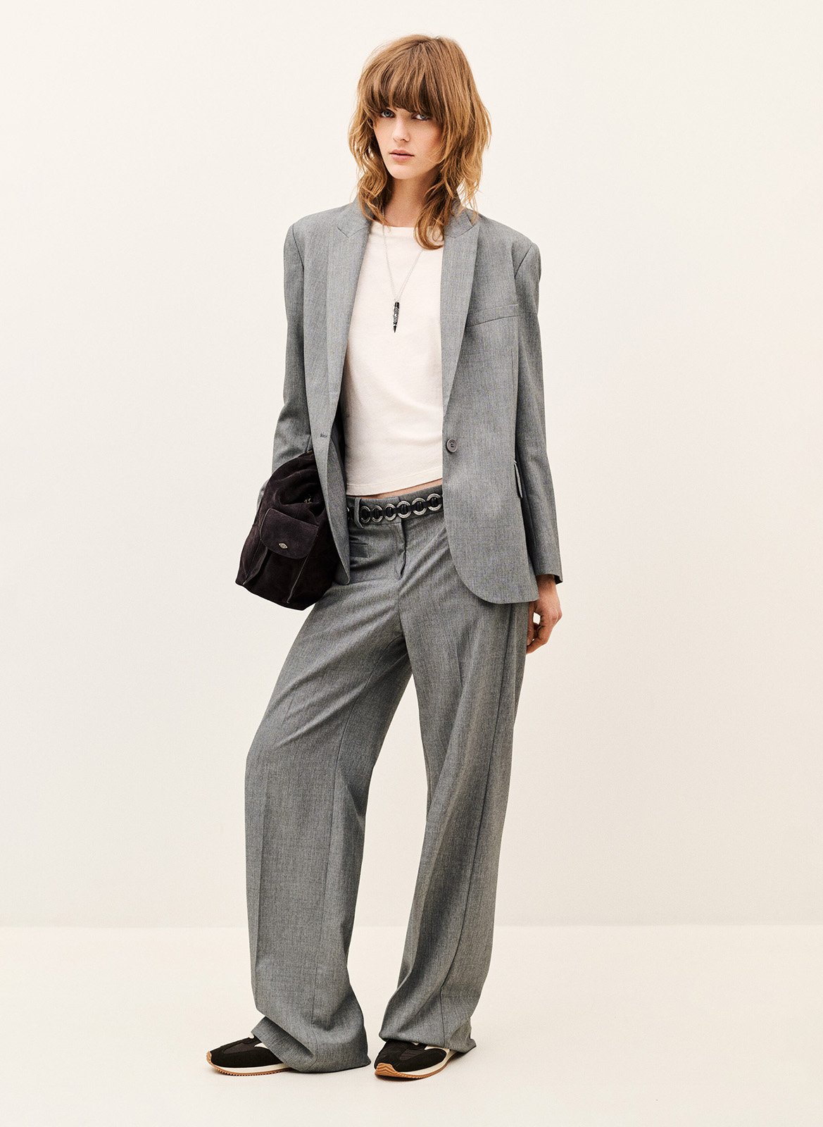 Veste tailleur oversize unie cayne BA&SH Gris