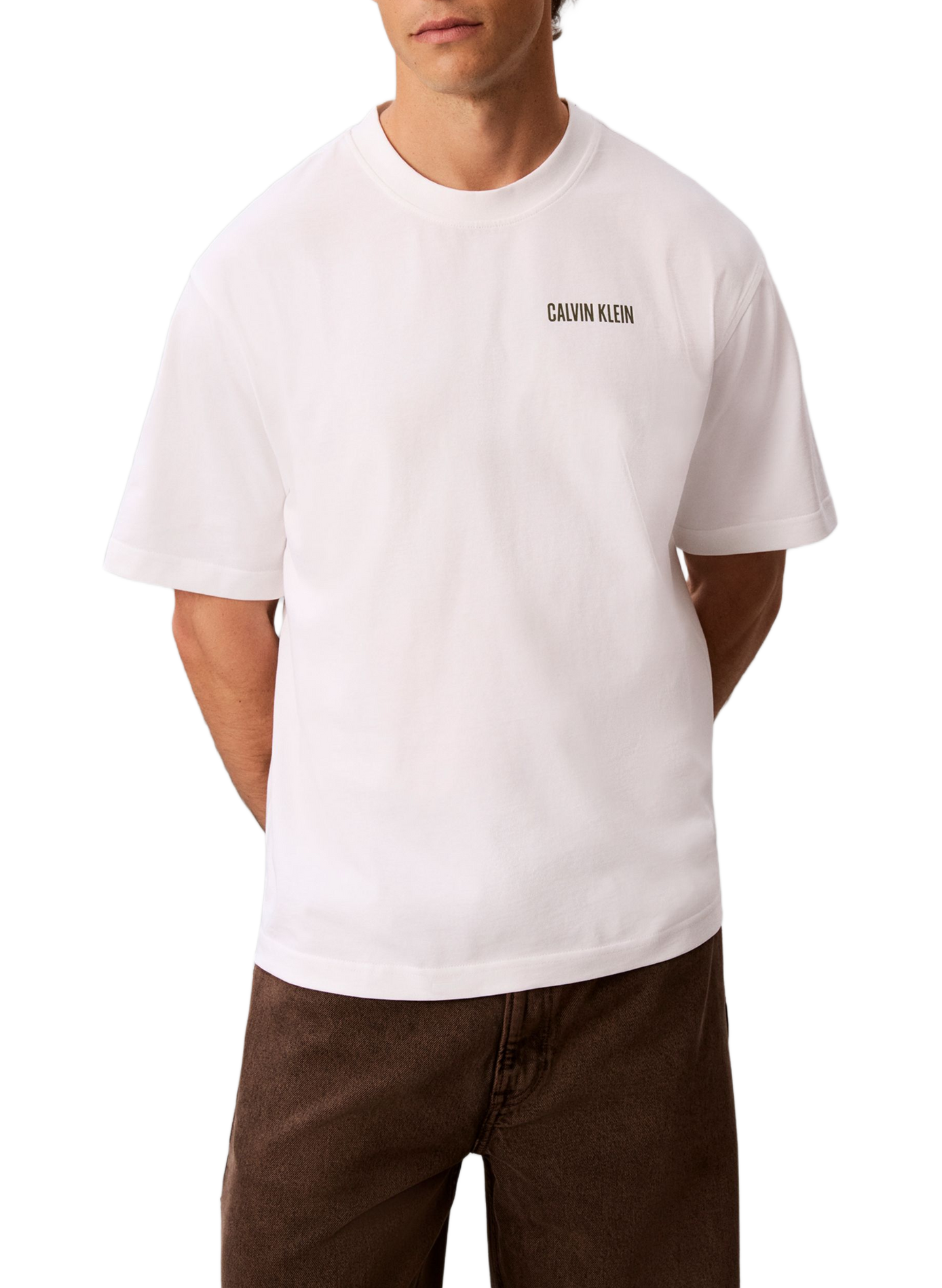T-shirt manches courtes à logo en coton CALVIN KLEIN Weiss