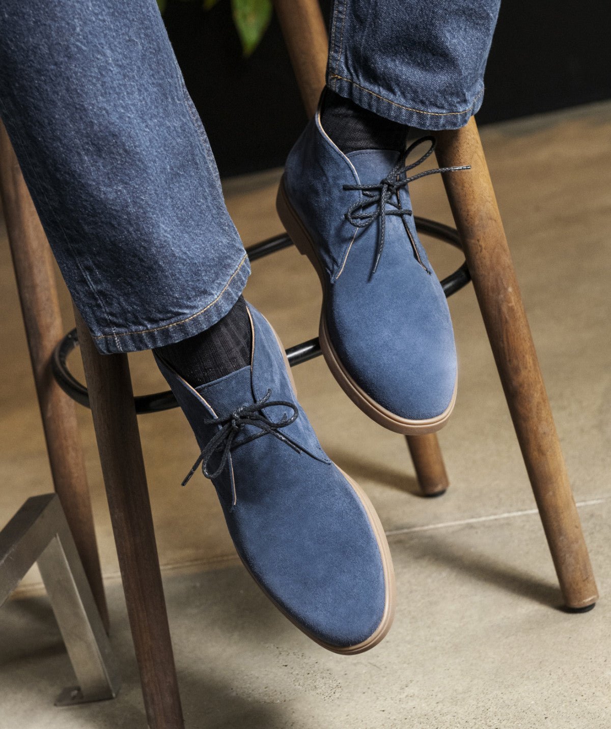 Bottines daim sahara FINSBURY Bleu