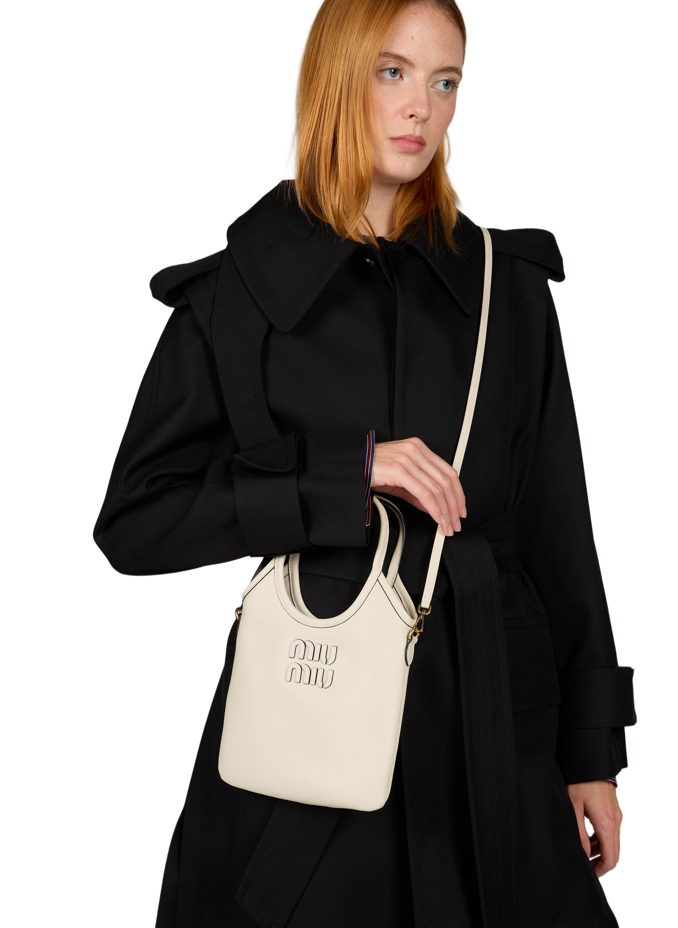 Handtas van leder Ivy MIU MIU Wit