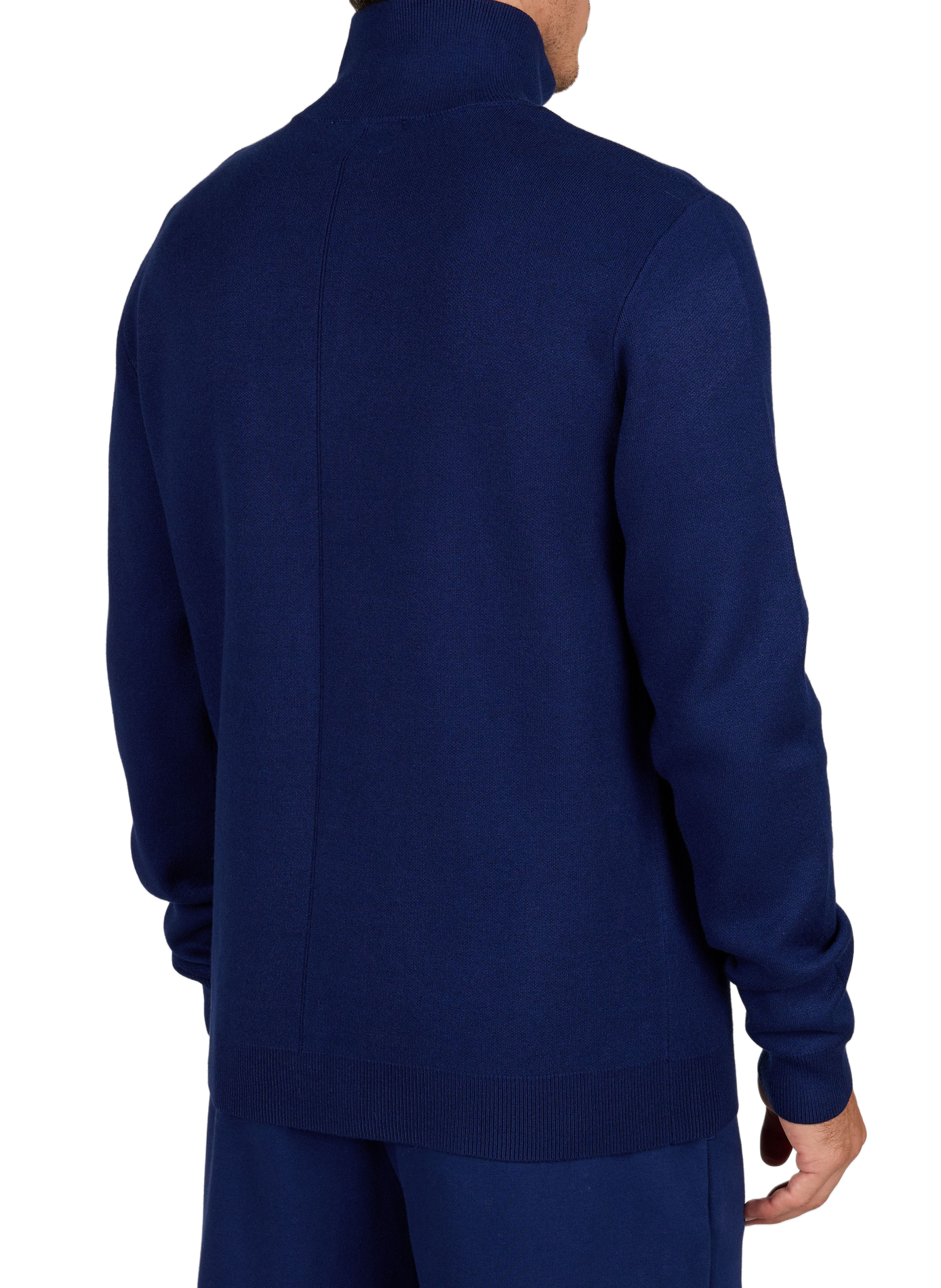 Gerader Pullover mit Stehkragen und Reißverschluss mit Logo GERTRUDE Blau