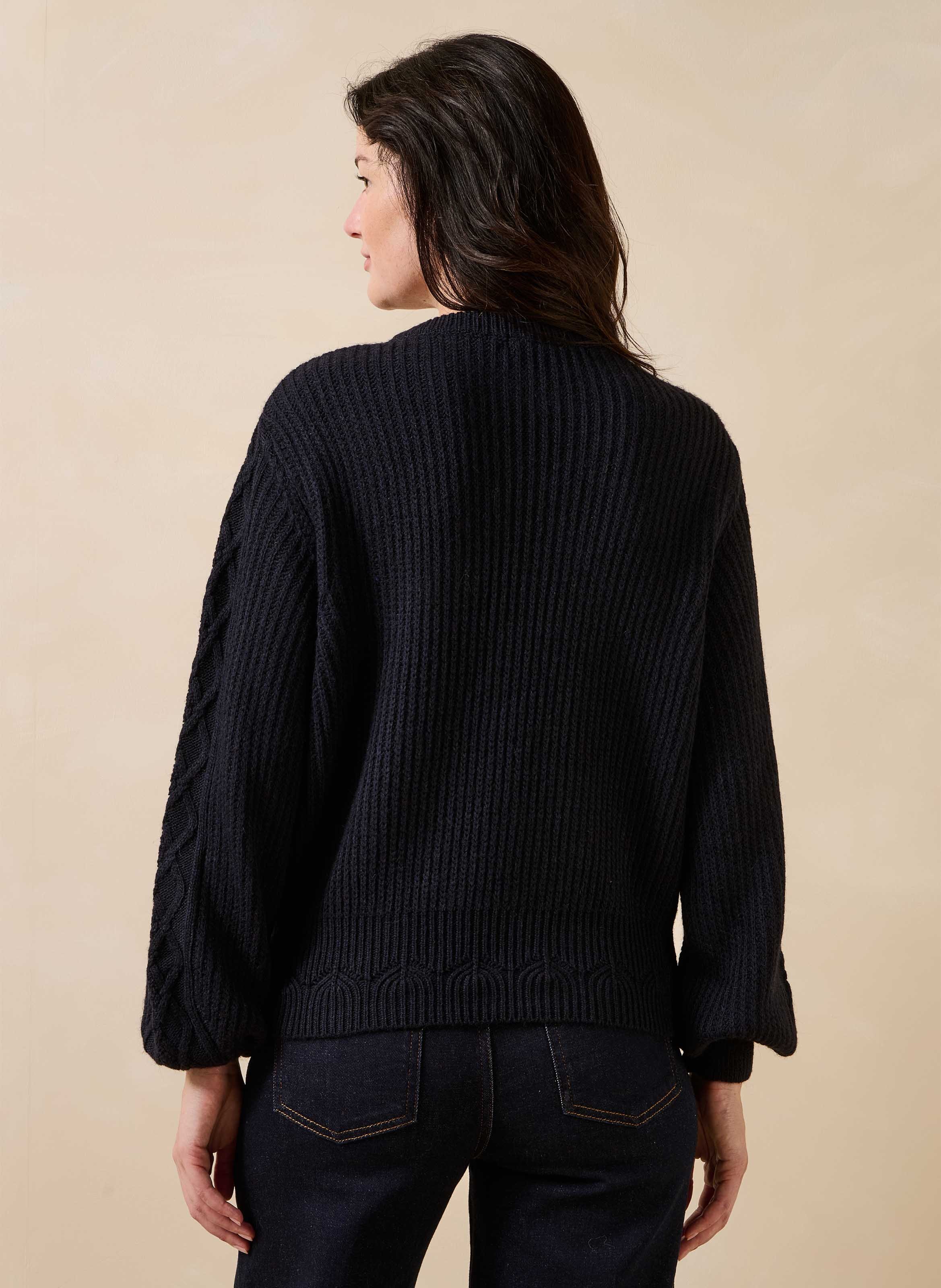 Trui met ronde hals van wolmix LA FEE MARABOUTEE Blauw