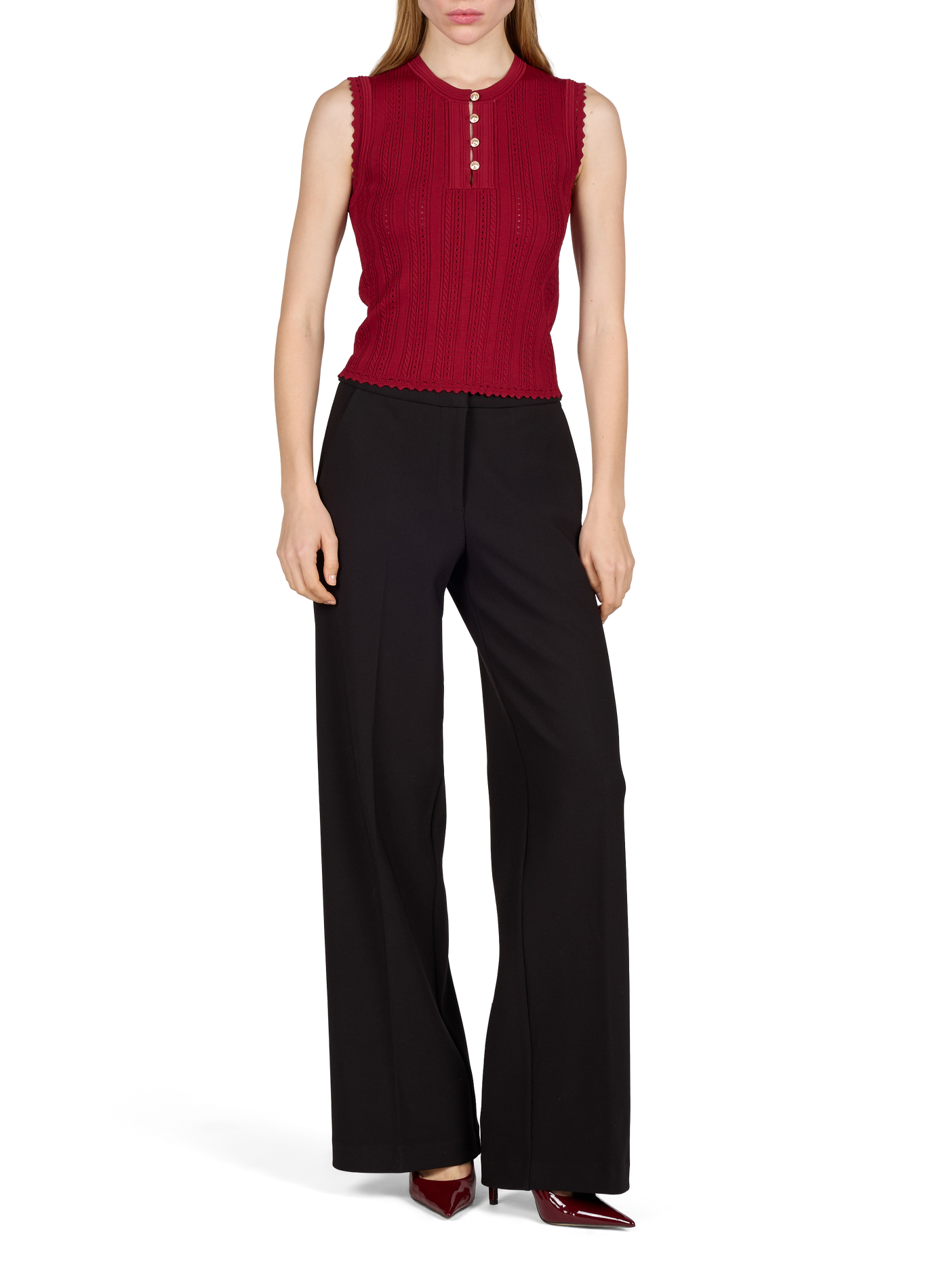Plain Sleeveless Carmen Top GUESS Red