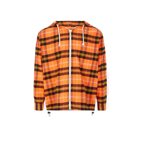 Hoodie zippée à carreaux en flanelle