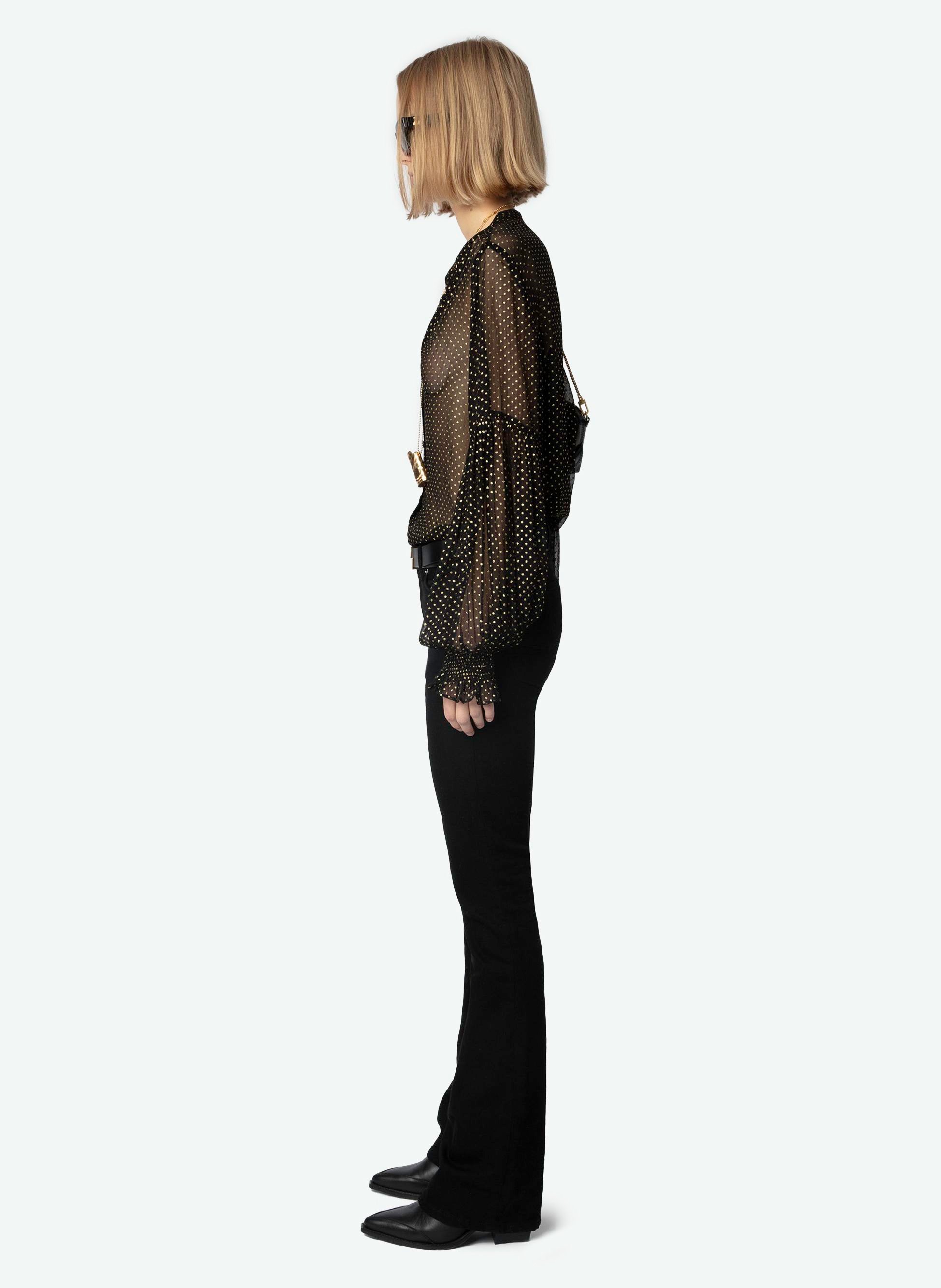 Chemise transparente à pois tandy ZADIG&VOLTAIRE Noir