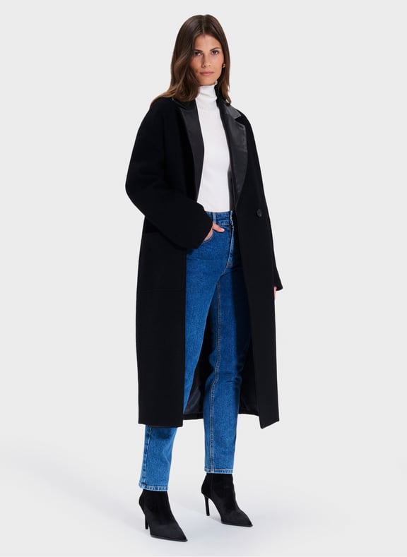 Manteau noir droit - mirsini Noir by ZAPA ZAPA Manteau noir droit - mirsini Noir