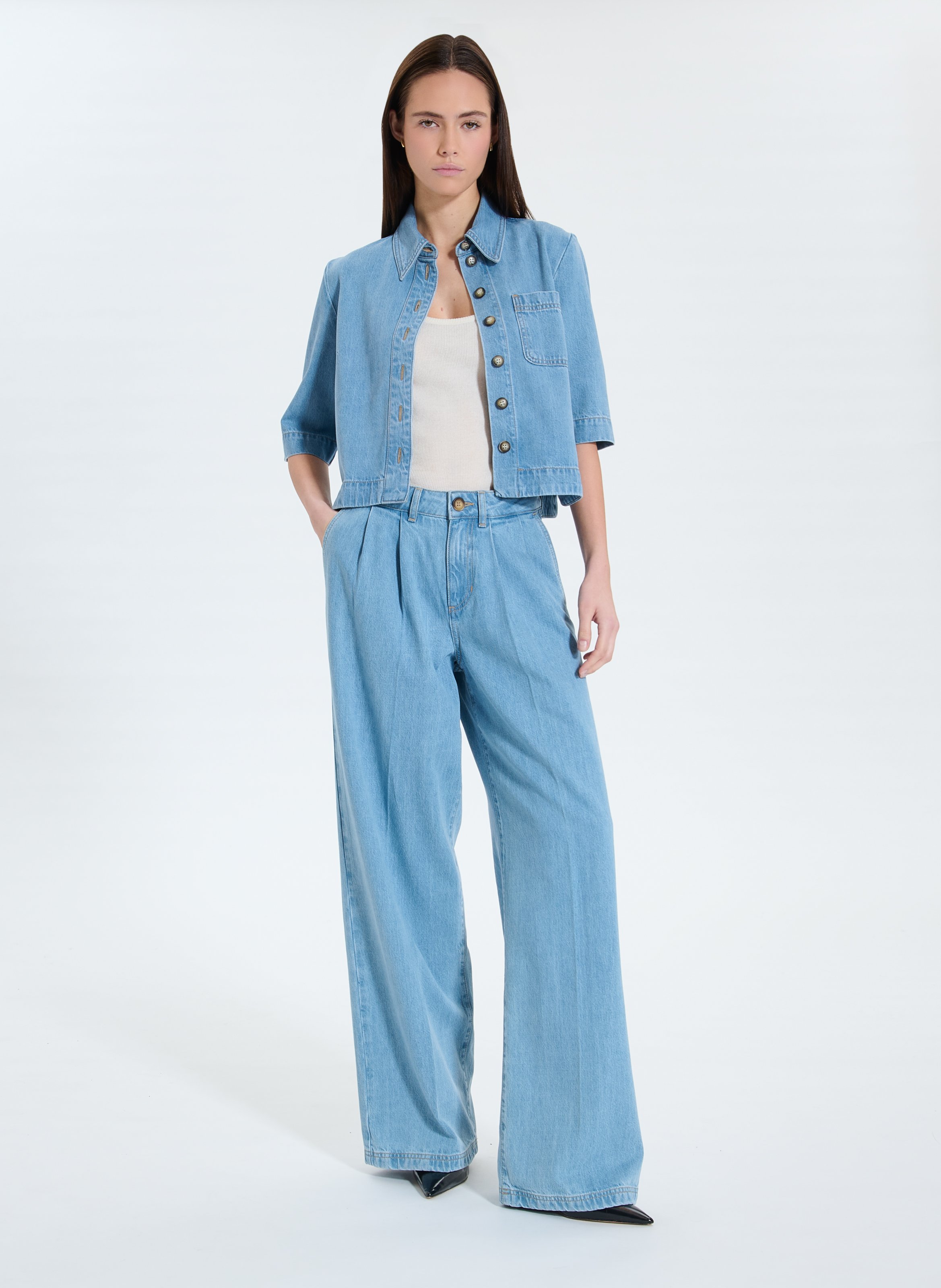 Chemise bleu ciel droite - celina ZAPA Bleu