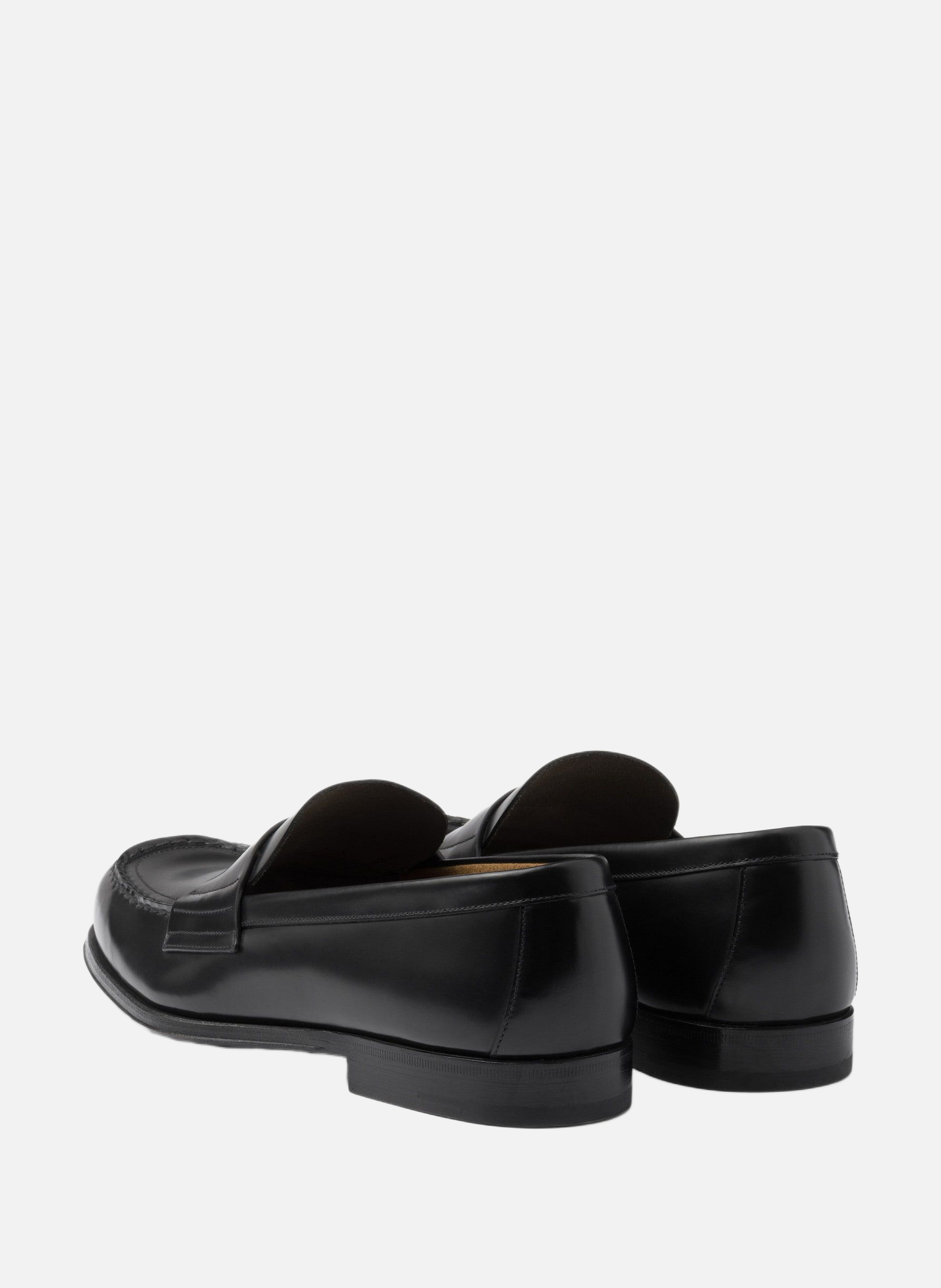 Mocassins en cuir brossé PRADA Noir