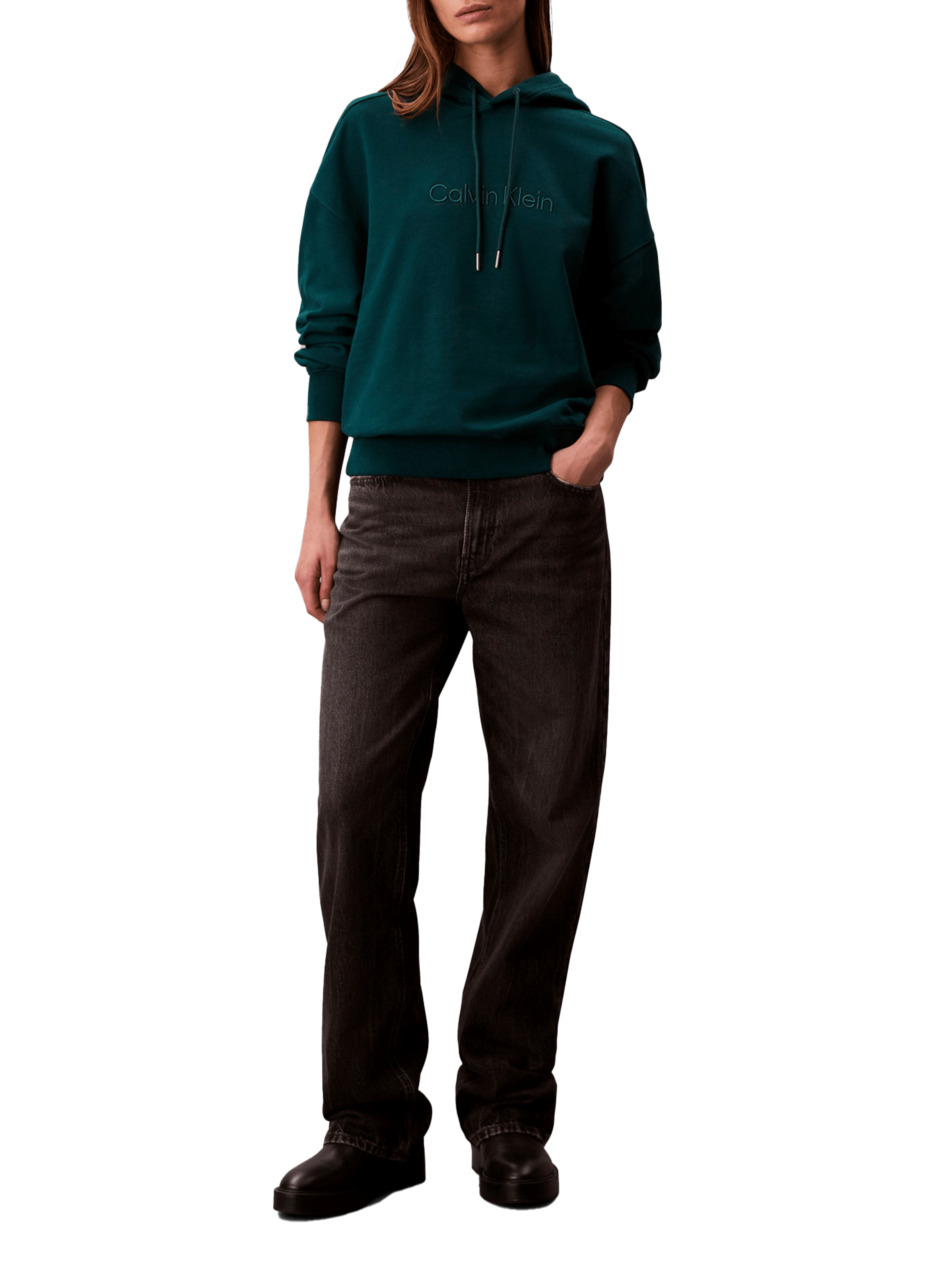Hoodie en coton mélangé CALVIN KLEIN Bleu