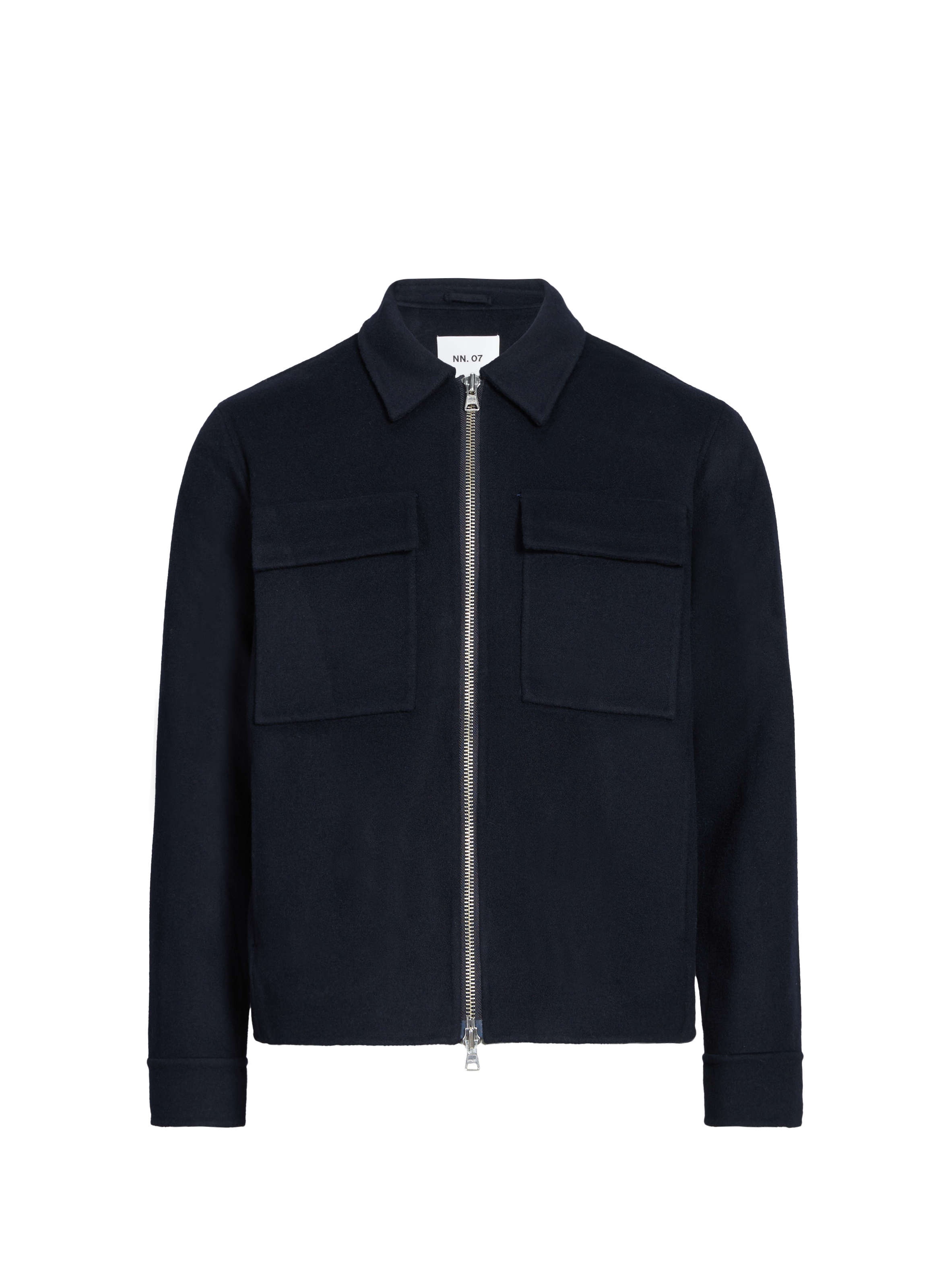 Jacket with classic collar in mixed wool NN.07 Blue